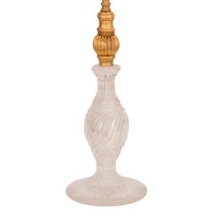 French 19th Century Louis XVI St. Baccarat Crystal and Ormolu Lamp
