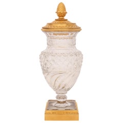 French 19th Century Louis XVI St. Baccarat Crystal and Ormolu Potpourri Vase