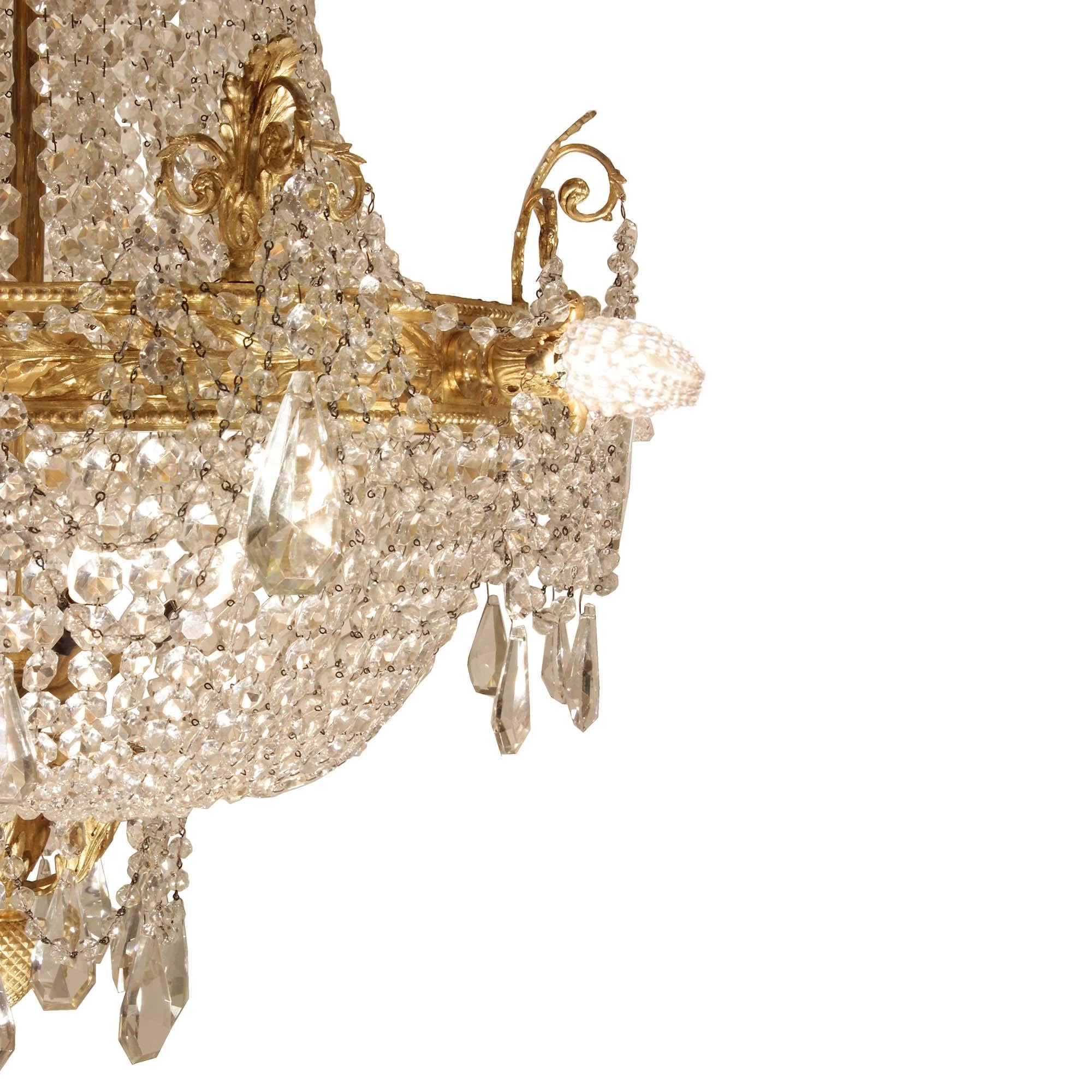French 19th Century Louis XVI St. Baccarat Crystal Chandelier In Good Condition In West Palm Beach, FL