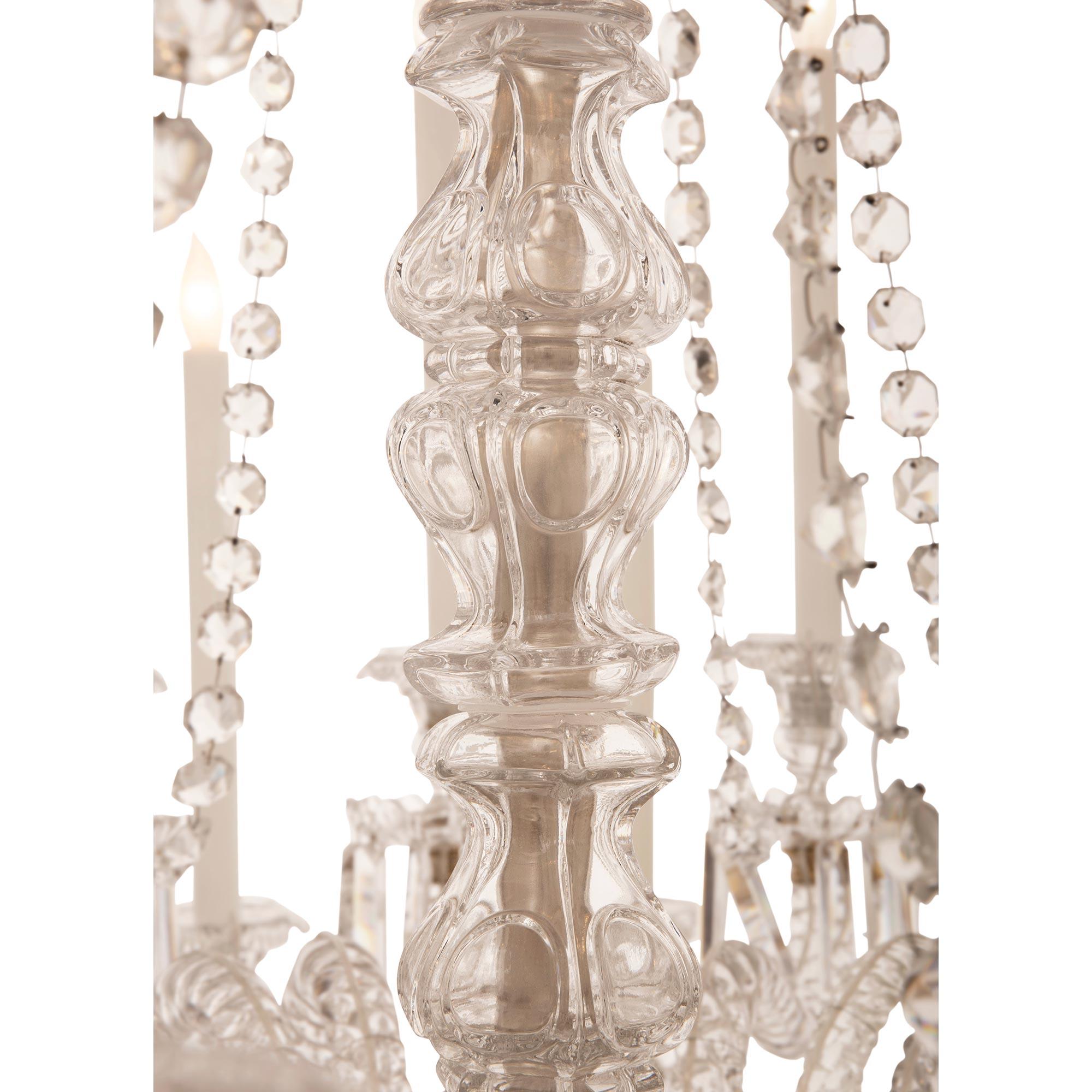 XIXe siècle Lustre français Louis XVI du 19ème siècle en cristal de St. Baccarat en vente