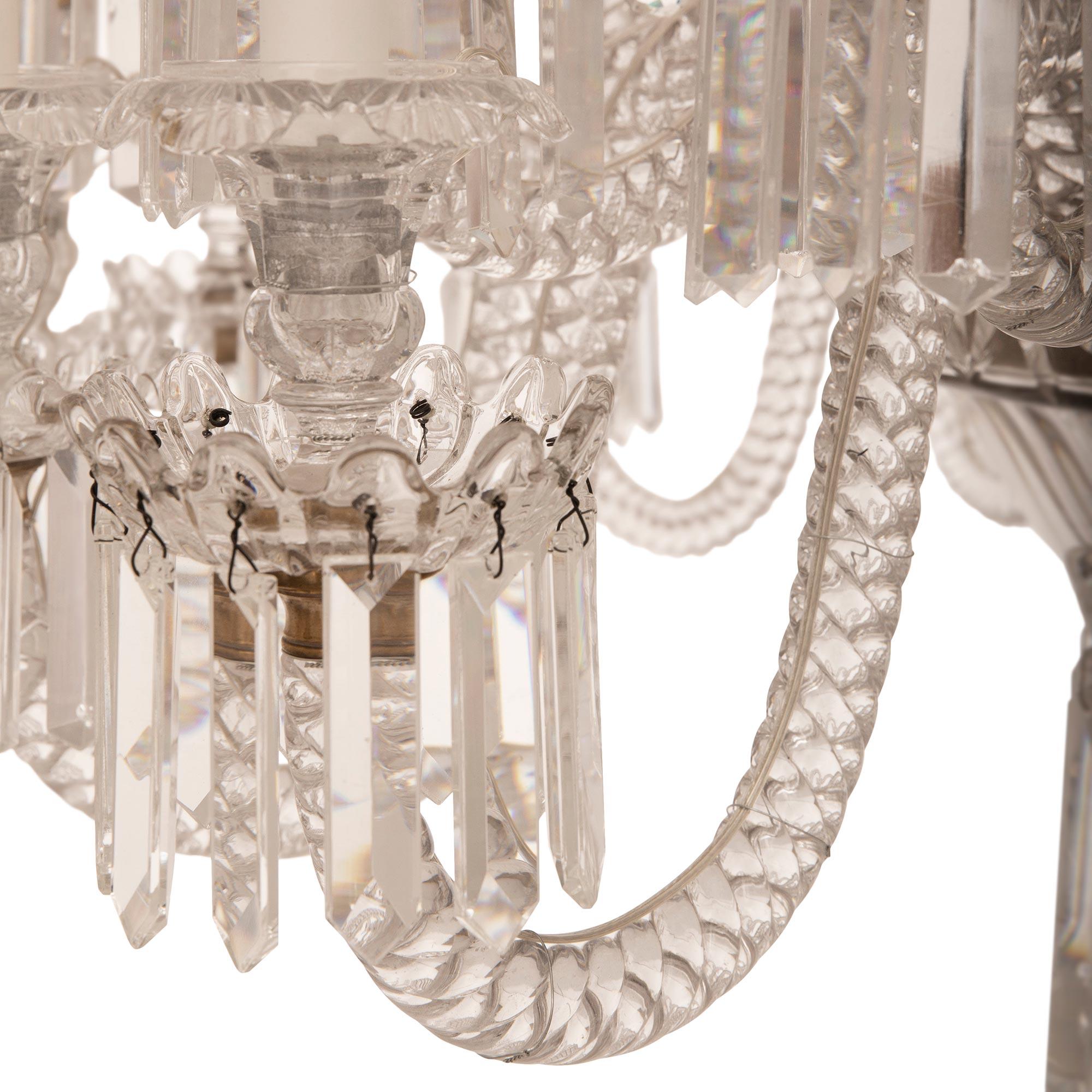 French 19th Century Louis XVI St. Baccarat Crystal Chandelier For Sale 3
