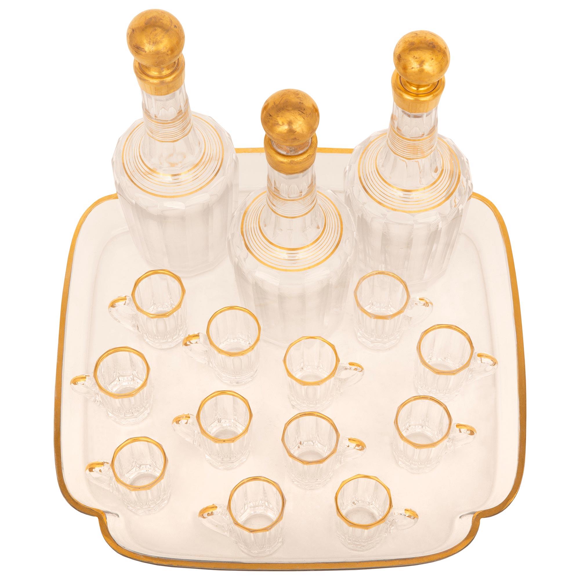 Französisches likör-Set aus St. Baccarat-Kristall im Louis-XVI-Stil des 19. Jahrhunderts im Angebot 4