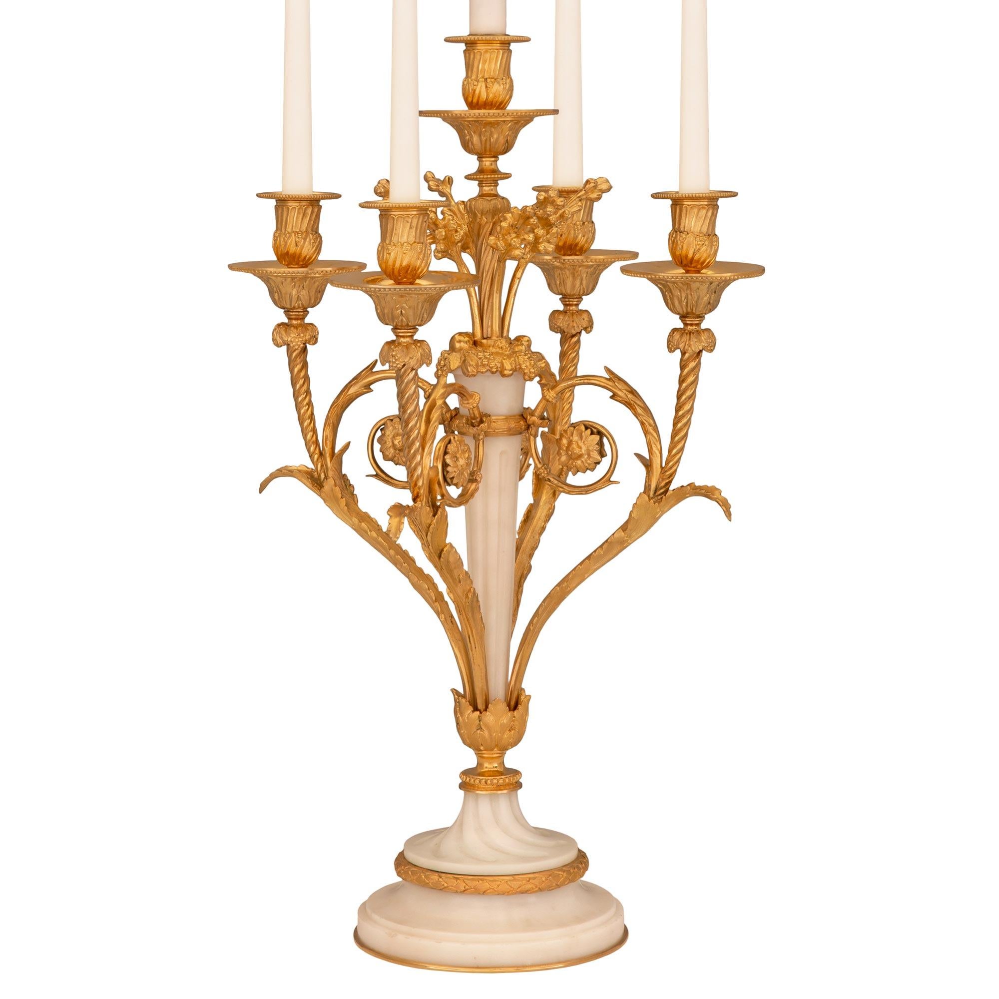 French 19th Century Louis XVI St. Belle Époque Period Candelabra Lamps In Good Condition For Sale In West Palm Beach, FL