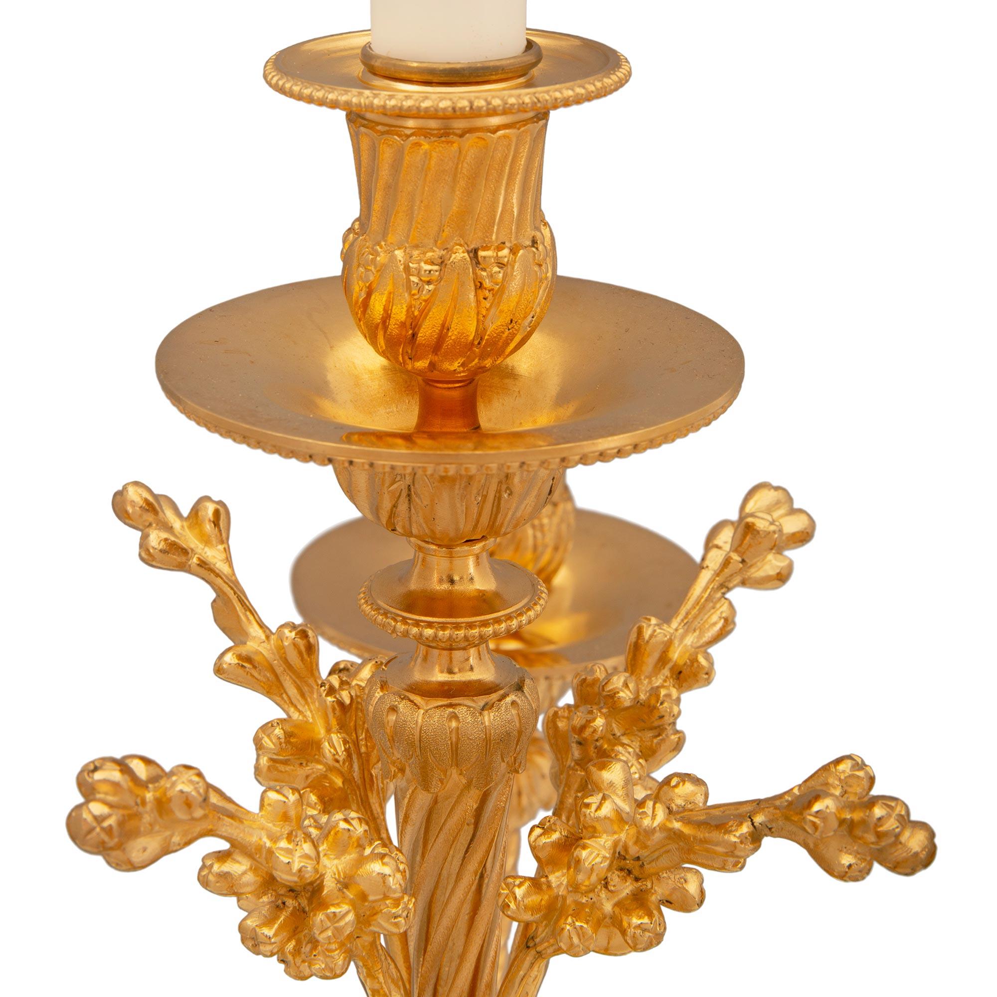 Ormolu French 19th Century Louis XVI St. Belle Époque Period Candelabra Lamps For Sale