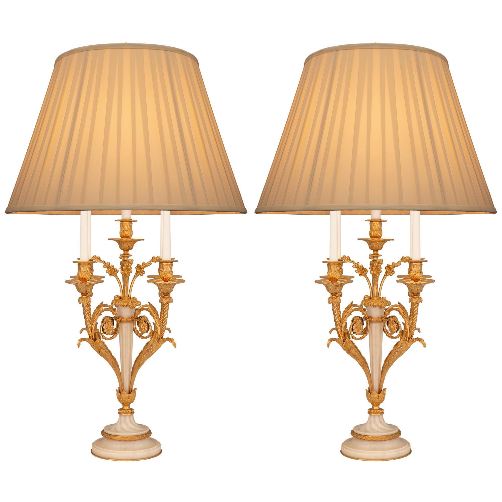 French 19th Century Louis XVI St. Belle Époque Period Candelabra Lamps For Sale 4