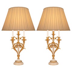 Lampes candélabres du XIXe siècle de style Louis XVI et de la Belle Époque française