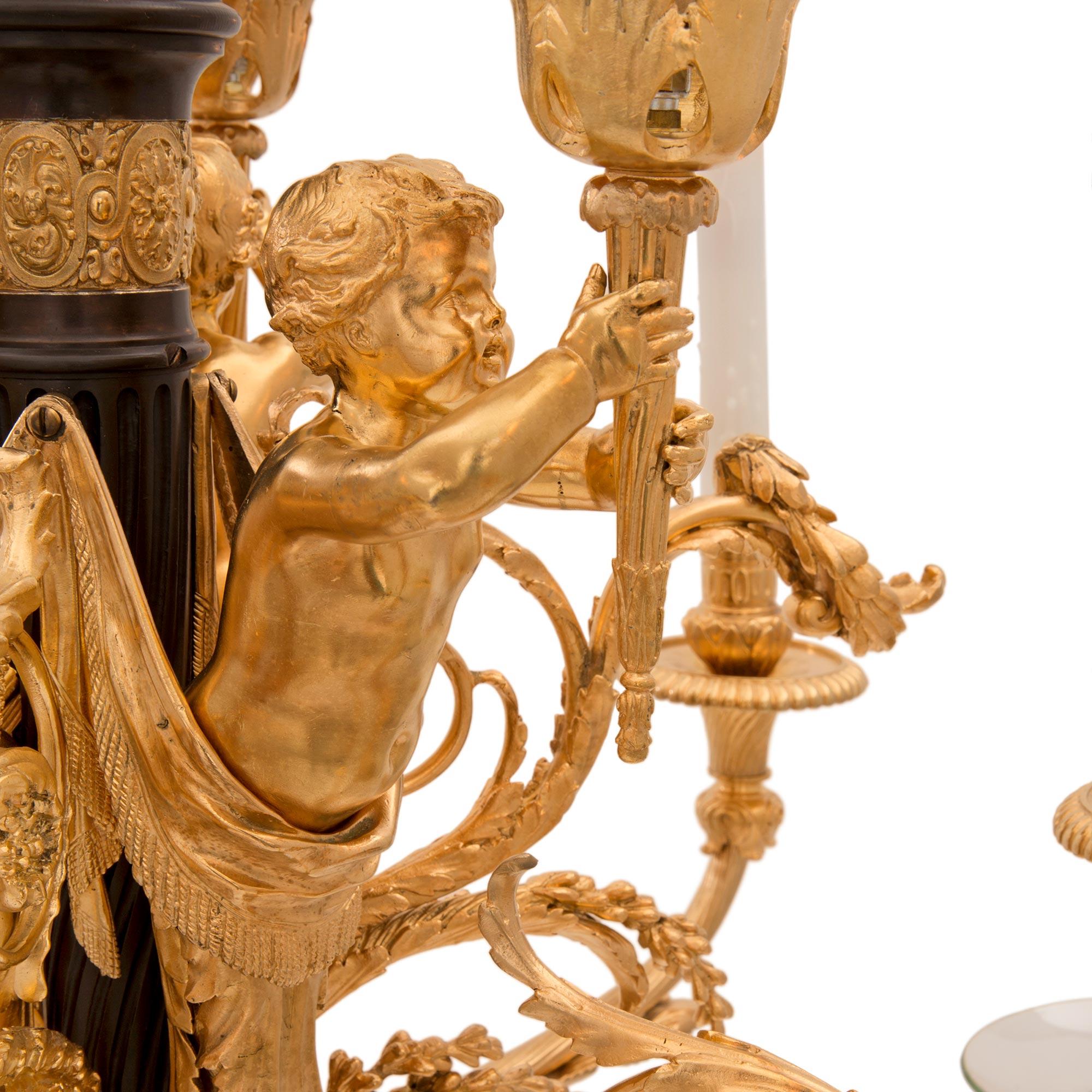 French 19th Century Louis XVI St. Belle Époque Period Chandelier In Good Condition For Sale In West Palm Beach, FL