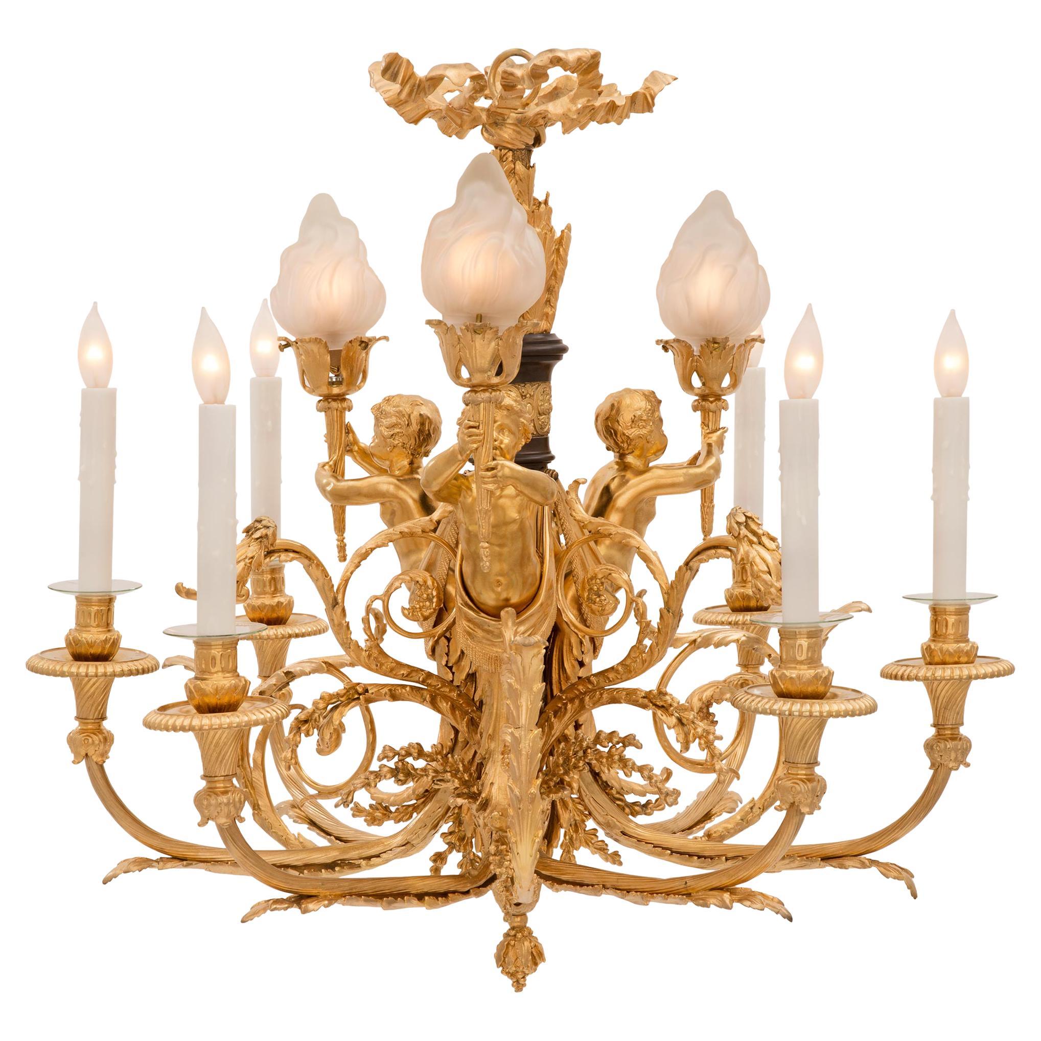 French 19th Century Louis XVI St. Belle Époque Period Chandelier For Sale