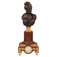 Horloge et buste d'époque Louis XVI de style St. Belle poque du 19ème siècle français