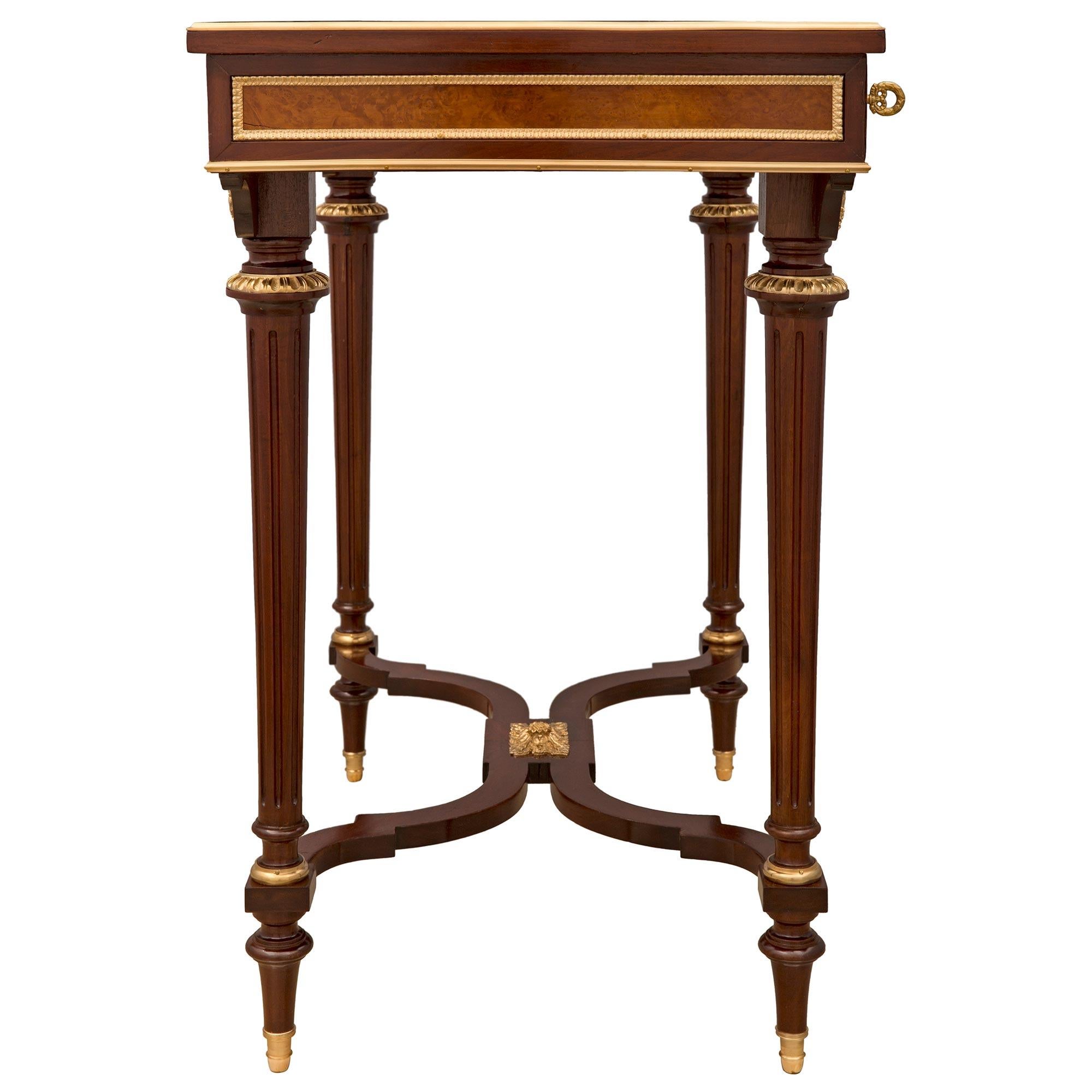 Ormolu French 19th Century Louis XVI St. Belle Epoque Period Desk Attr. Maison Krieger For Sale