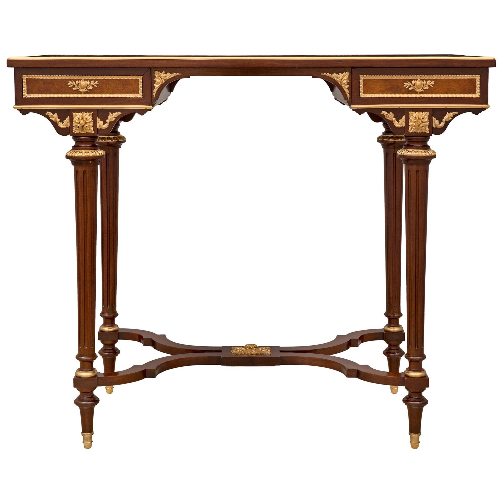 French 19th Century Louis XVI St. Belle Epoque Period Desk Attr. Maison Krieger For Sale 1