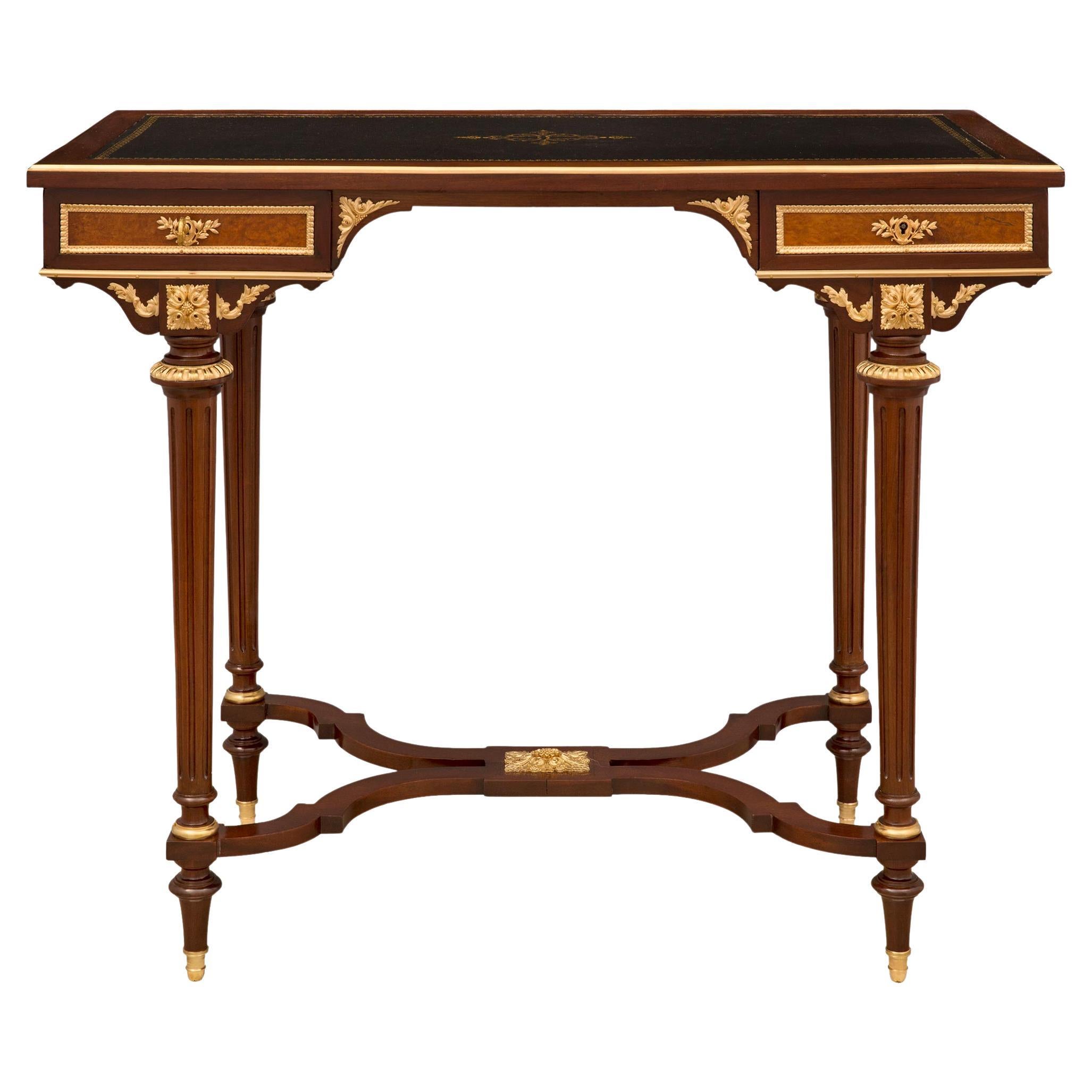 French 19th Century Louis XVI St. Belle Epoque Period Desk Attr. Maison Krieger For Sale