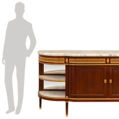 French 19th Century Louis XVI St. Belle Époque Period Mahogany & Marble Buffet