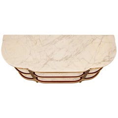 Französisch 19. Jahrhundert Louis XVI St. Belle Époque Zeitraum Mahagoni & Marmor Konsole