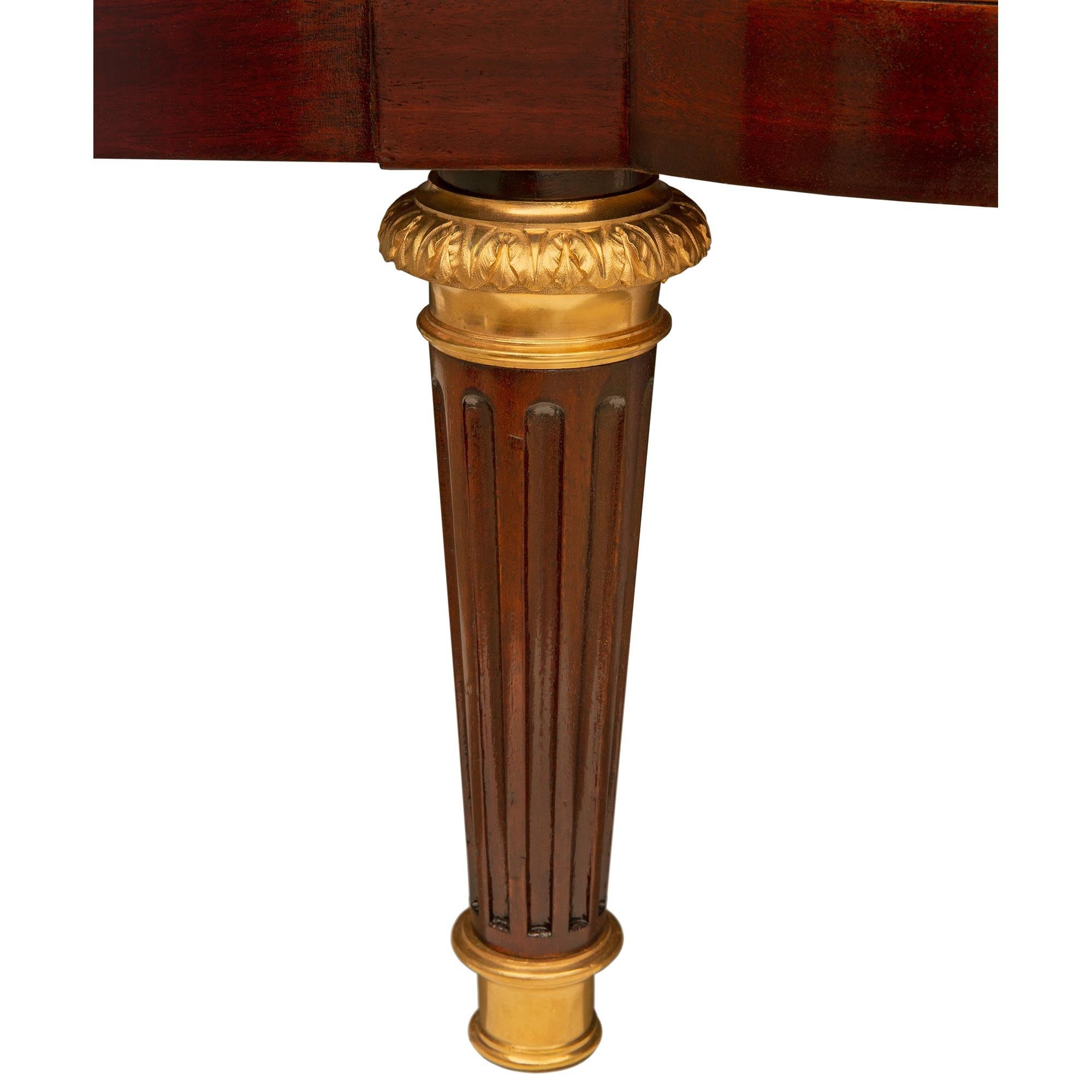 French 19th Century Louis XVI St. Belle Époque Period Mahogany & Marble Console For Sale 5