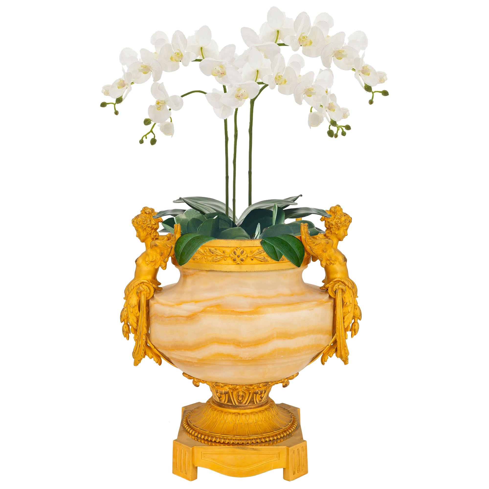 French 19th Century Louis XVI St. Belle Époque Period Onyx and Ormolu Urn For Sale 7