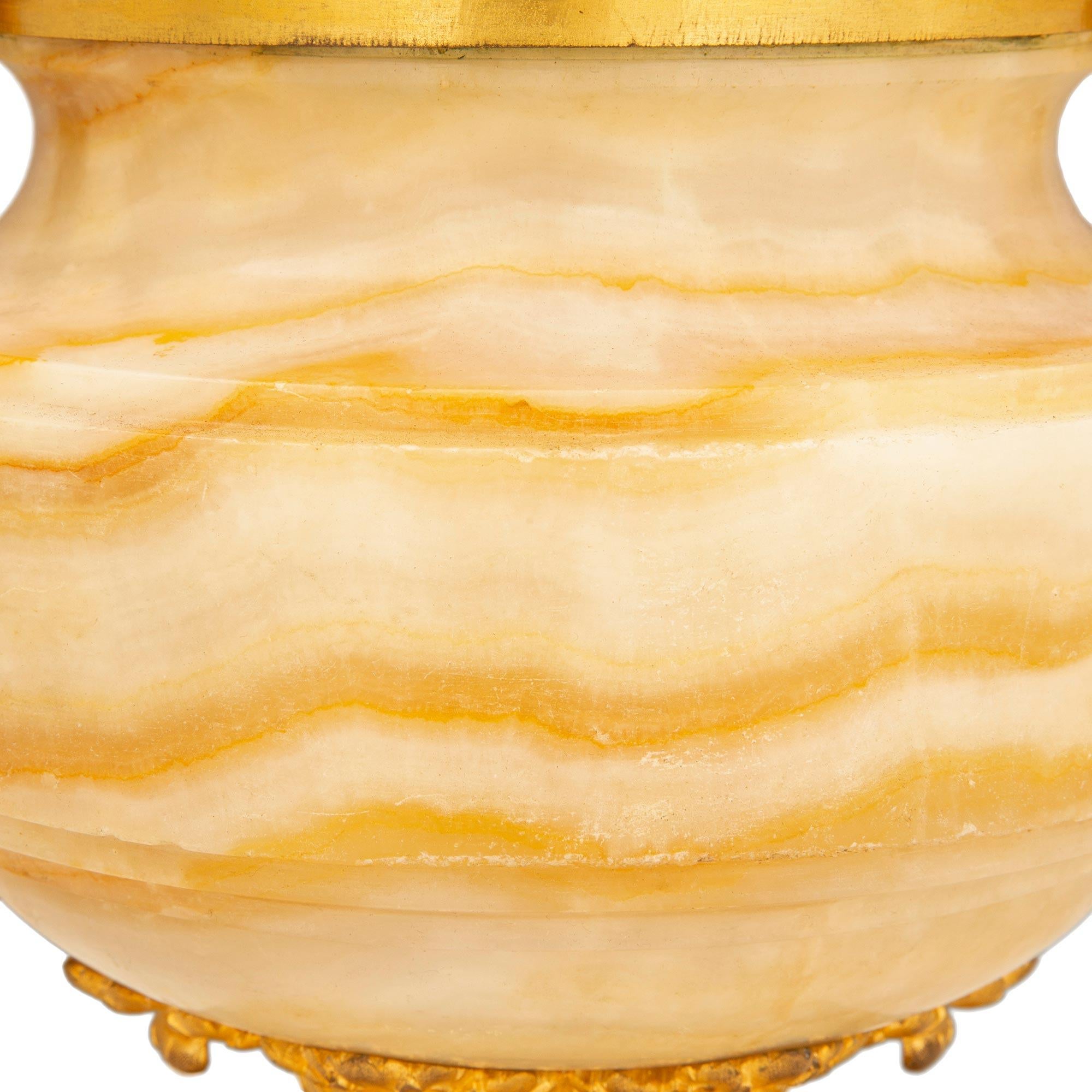 French 19th Century Louis XVI St. Belle Époque Period Onyx and Ormolu Urn For Sale 5