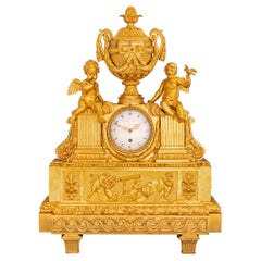 Antique French 19th Century Louis XVI St. Belle Époque Period Ormolu Clock