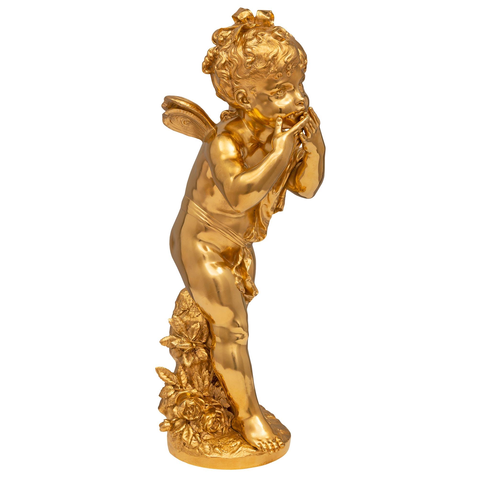 Bellissima statua francese di alta qualità del XIX secolo in stile Belle Époque firmata da Augustuste Moreau. La statua, intitolata 