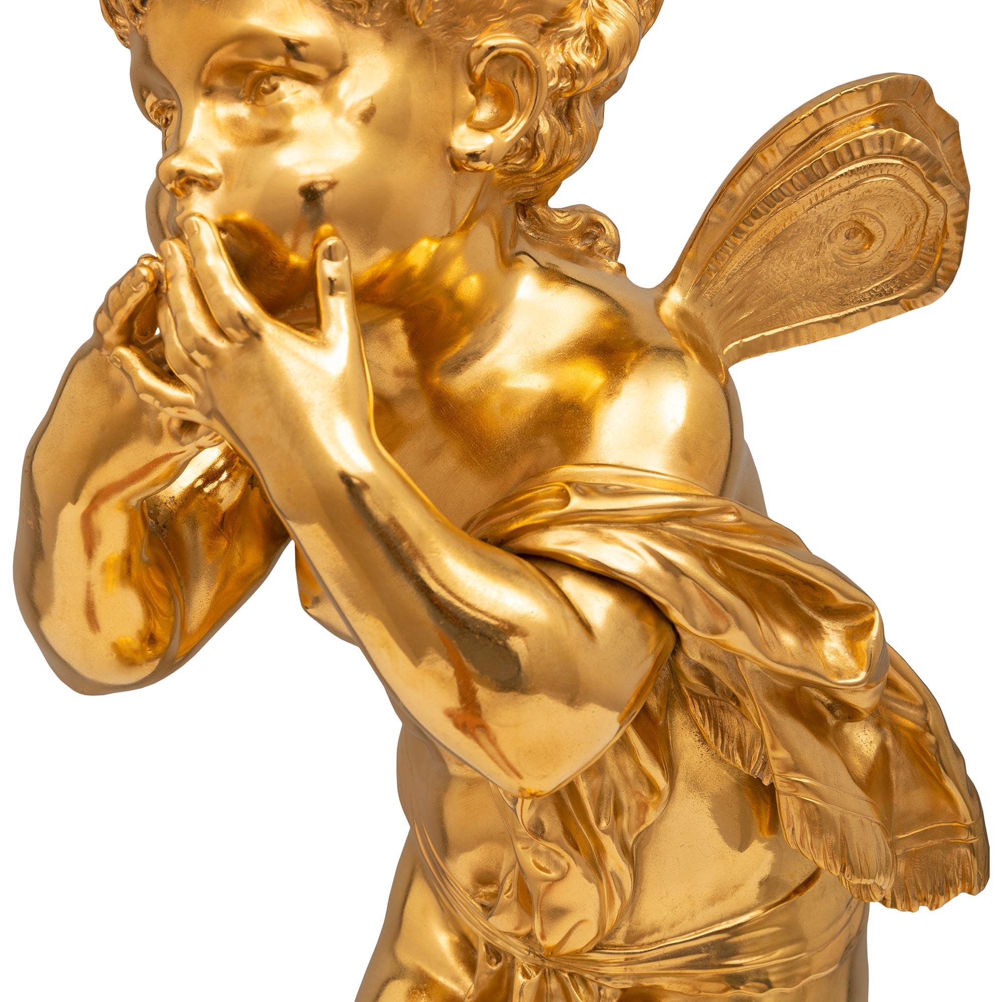 XIXe siècle Statue française du 19ème siècle en bronze doré de style Louis XVI de la période Belle poque en vente