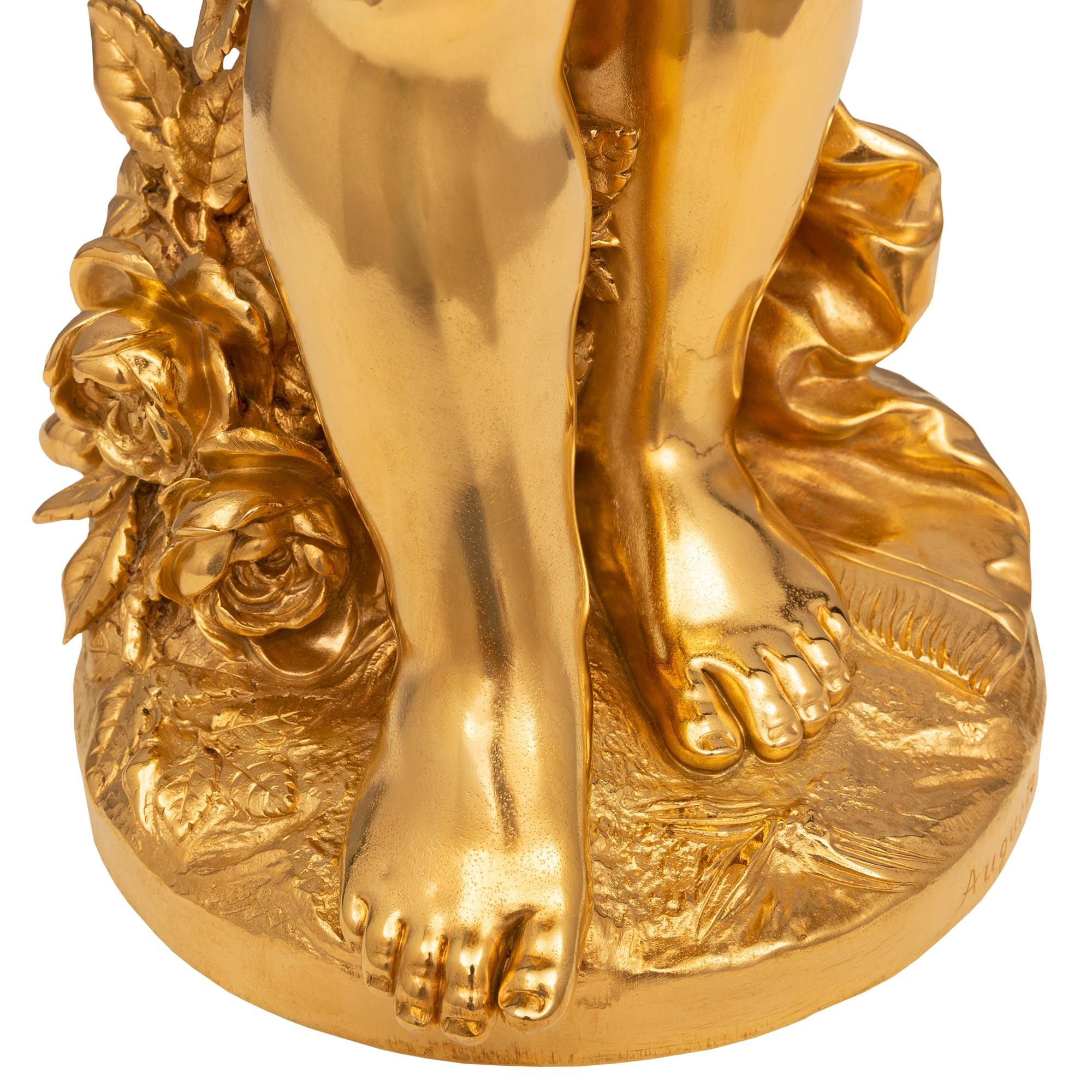 Statue française du 19ème siècle en bronze doré de style Louis XVI de la période Belle poque en vente 1
