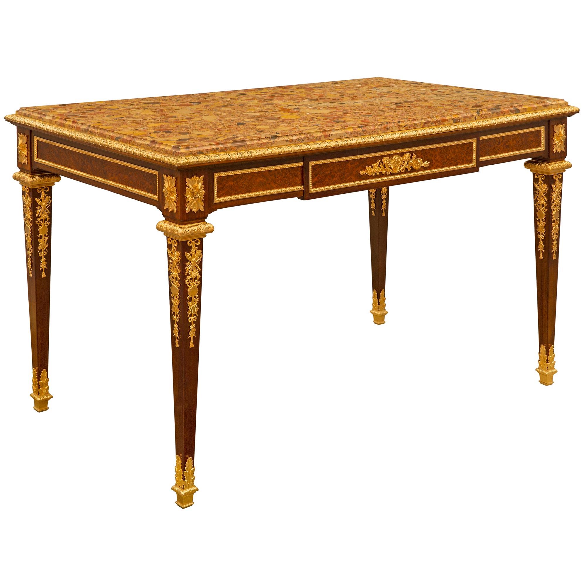 French 19th Century Louis XVI St. Belle Époque Period Table Attributed to Linke In Good Condition For Sale In West Palm Beach, FL