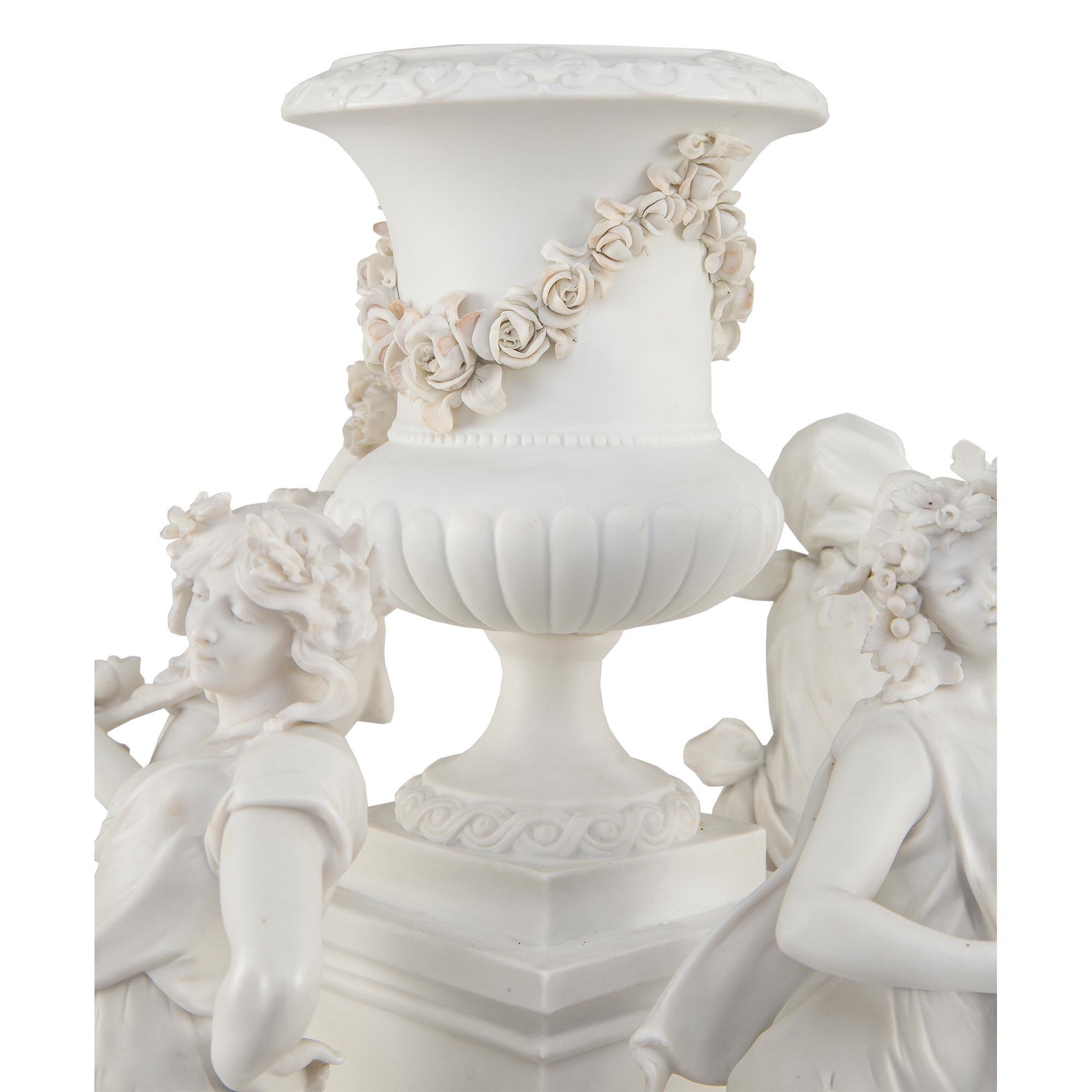 French 19th Century Louis XVI St. Biscuit De Sèvres Porcelain Centerpiece For Sale 1