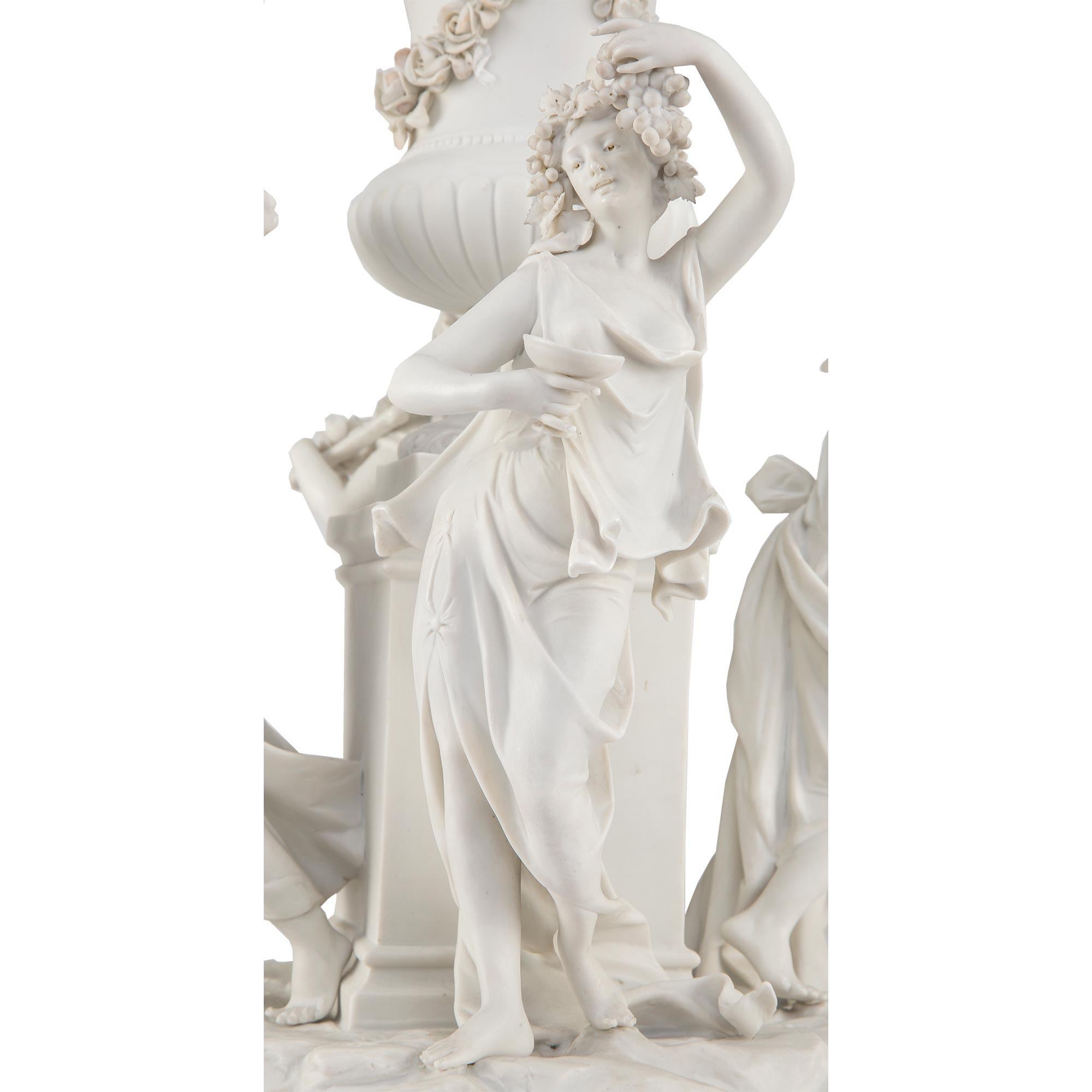 French 19th Century Louis XVI St. Biscuit De Sèvres Porcelain Centerpiece For Sale 2