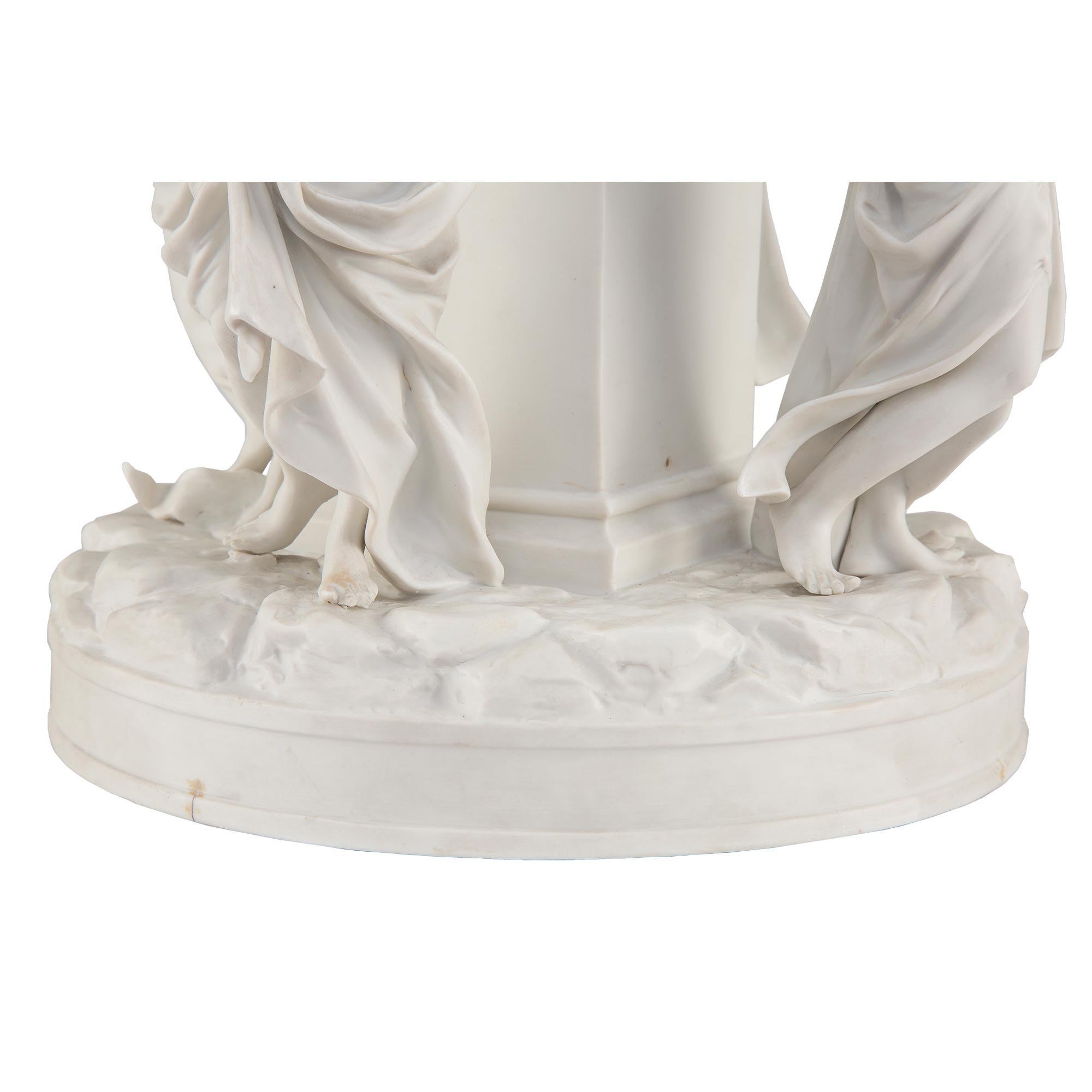 French 19th Century Louis XVI St. Biscuit De Sèvres Porcelain Centerpiece For Sale 3