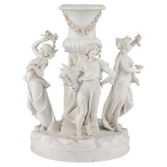 French 19th Century Louis XVI St. Biscuit De Sèvres Porcelain Centerpiece