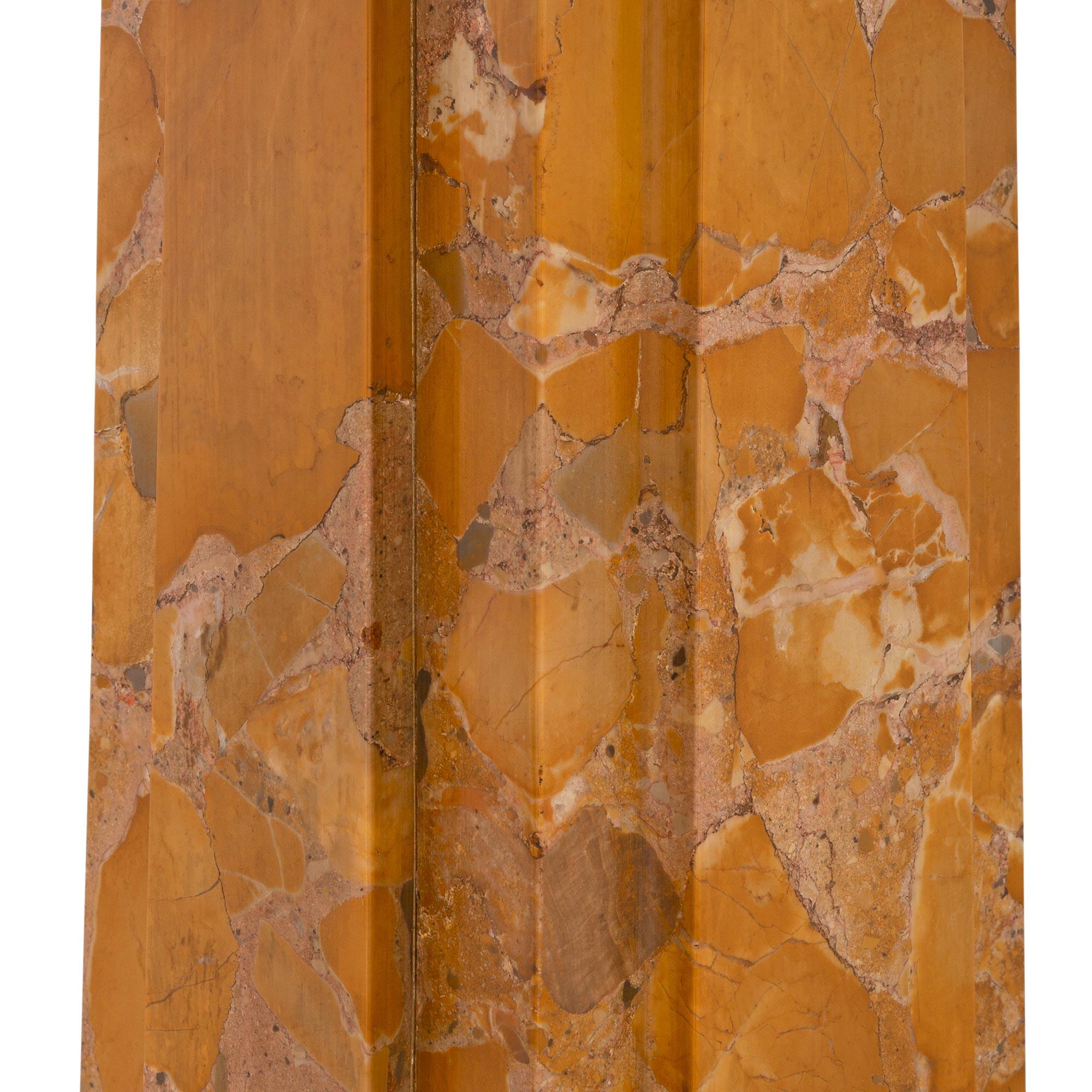 French 19th Century Louis XVI St. Brèche D’Alep Marble & Ormolu Pedestal Column For Sale 3
