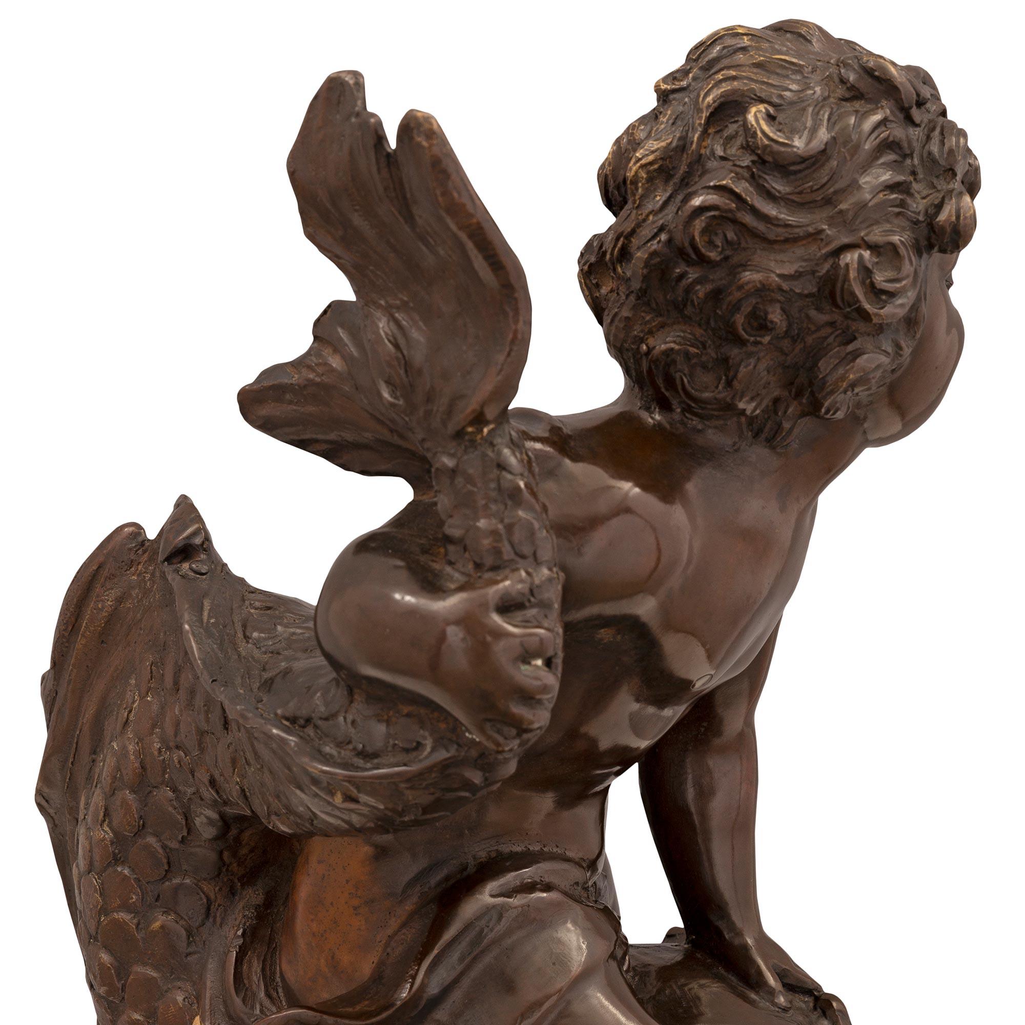 Französische Bildhauerei in Bronze und Marmor, signiert Kinsburger, Louis-XVI.-Stil, 19. Jahrhundert im Angebot 1
