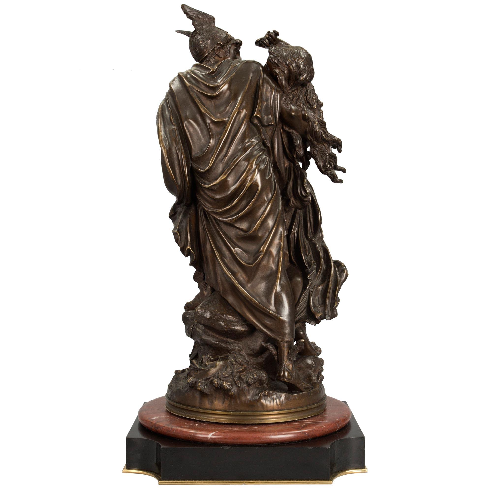 Patinated French 19th Century Louis XVI St. Bronze of the Rescue of Andromeda For Sale