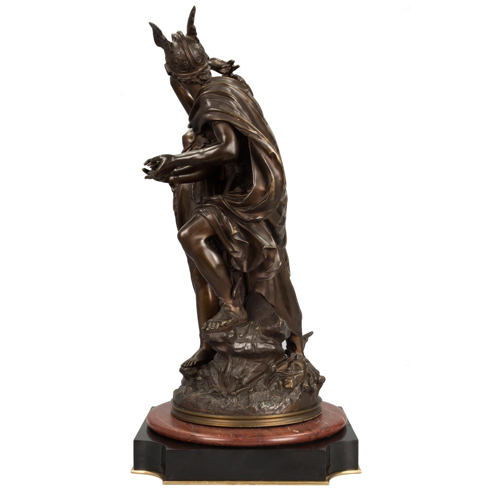 French 19th Century Louis XVI St. Bronze of the Rescue of Andromeda In Good Condition For Sale In West Palm Beach, FL