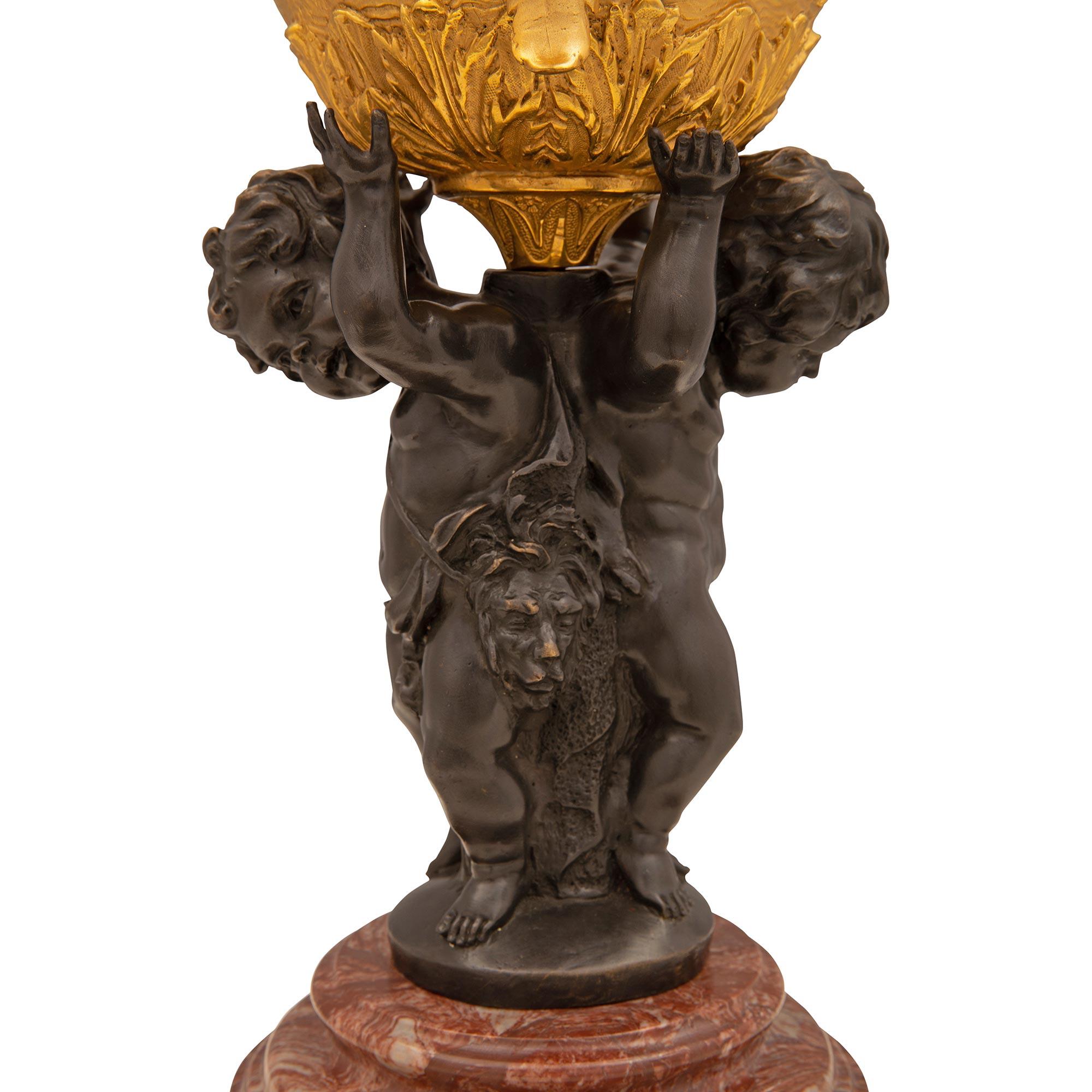 French 19th Century Louis XVI St. Bronze, Ormolu, and Marble Centerpiece For Sale 4