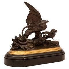 French 19th Century Louis XVI St. Bronze, Ormolu and Marble Statue