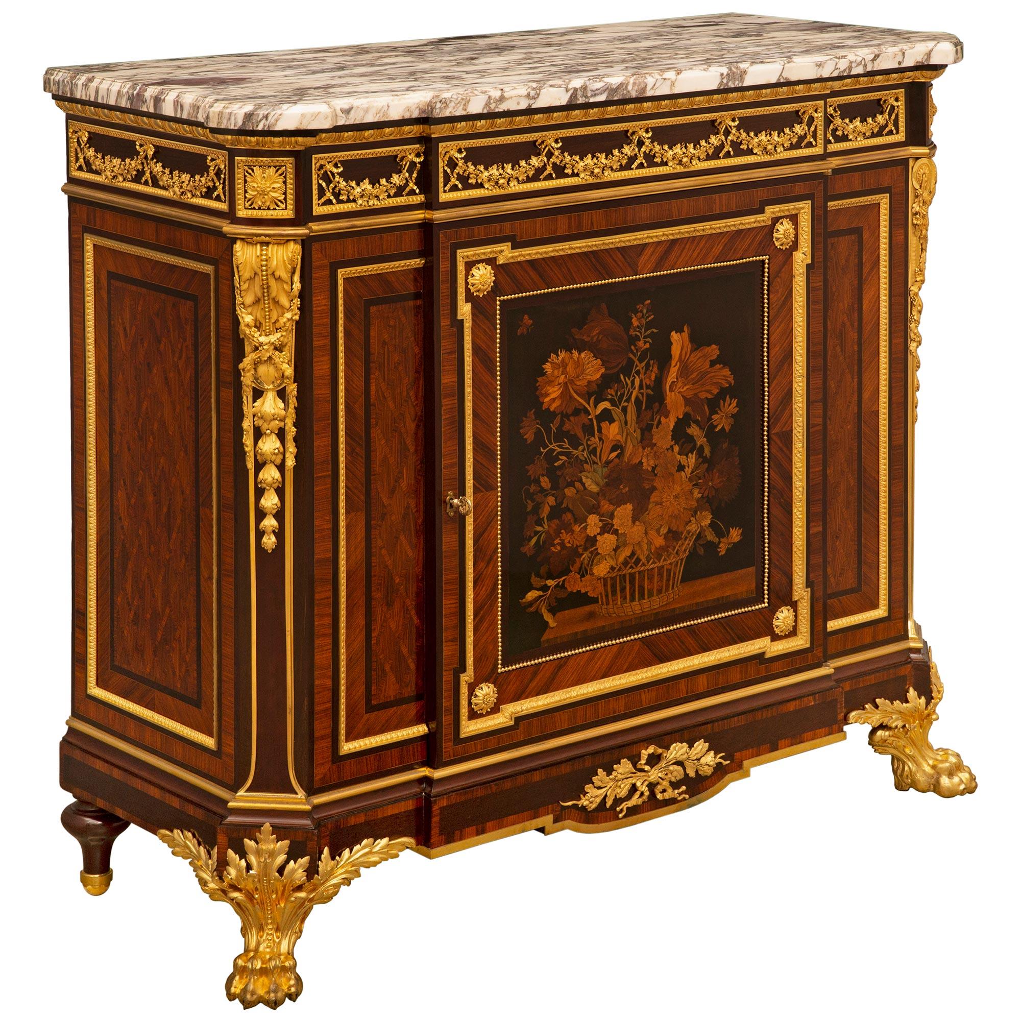 French 19th Century Louis XVI St. Cabinet Signed Grohé In Good Condition For Sale In West Palm Beach, FL