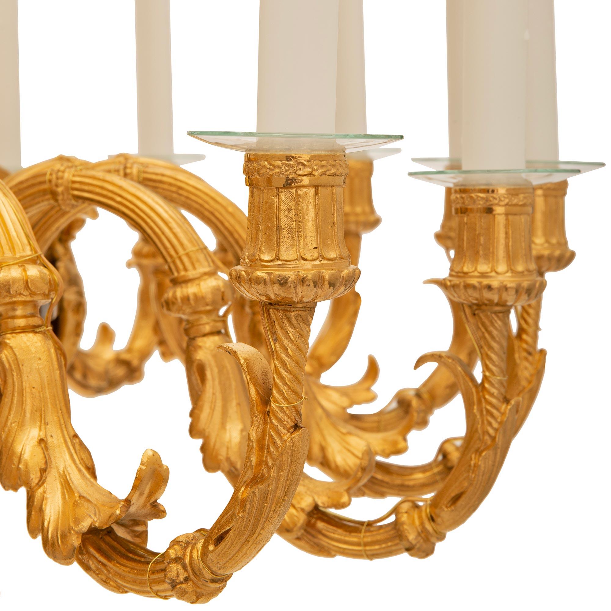 Brass French 19th Century Louis XVI St. Chandelier from Charles Aznavour's Collection For Sale
