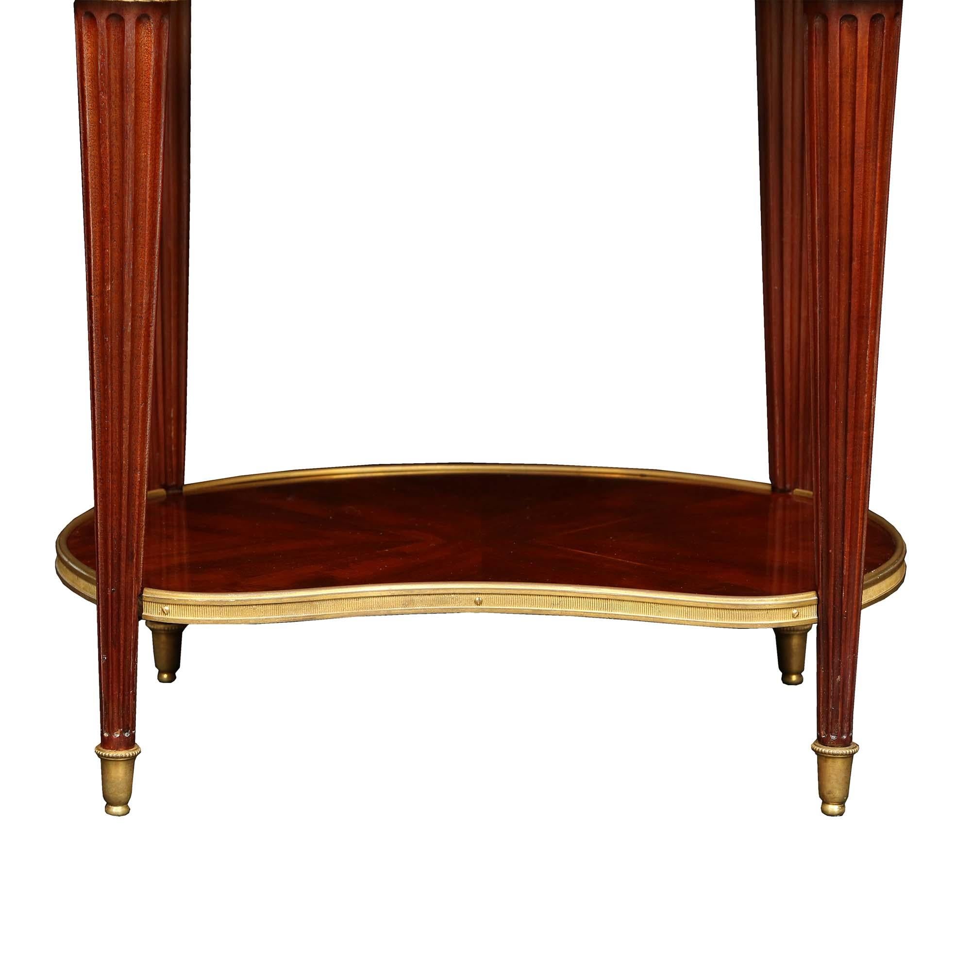 French 19th Century Louis XVI St. circa 1880 Solid Mahogany Oval Side Table For Sale 4
