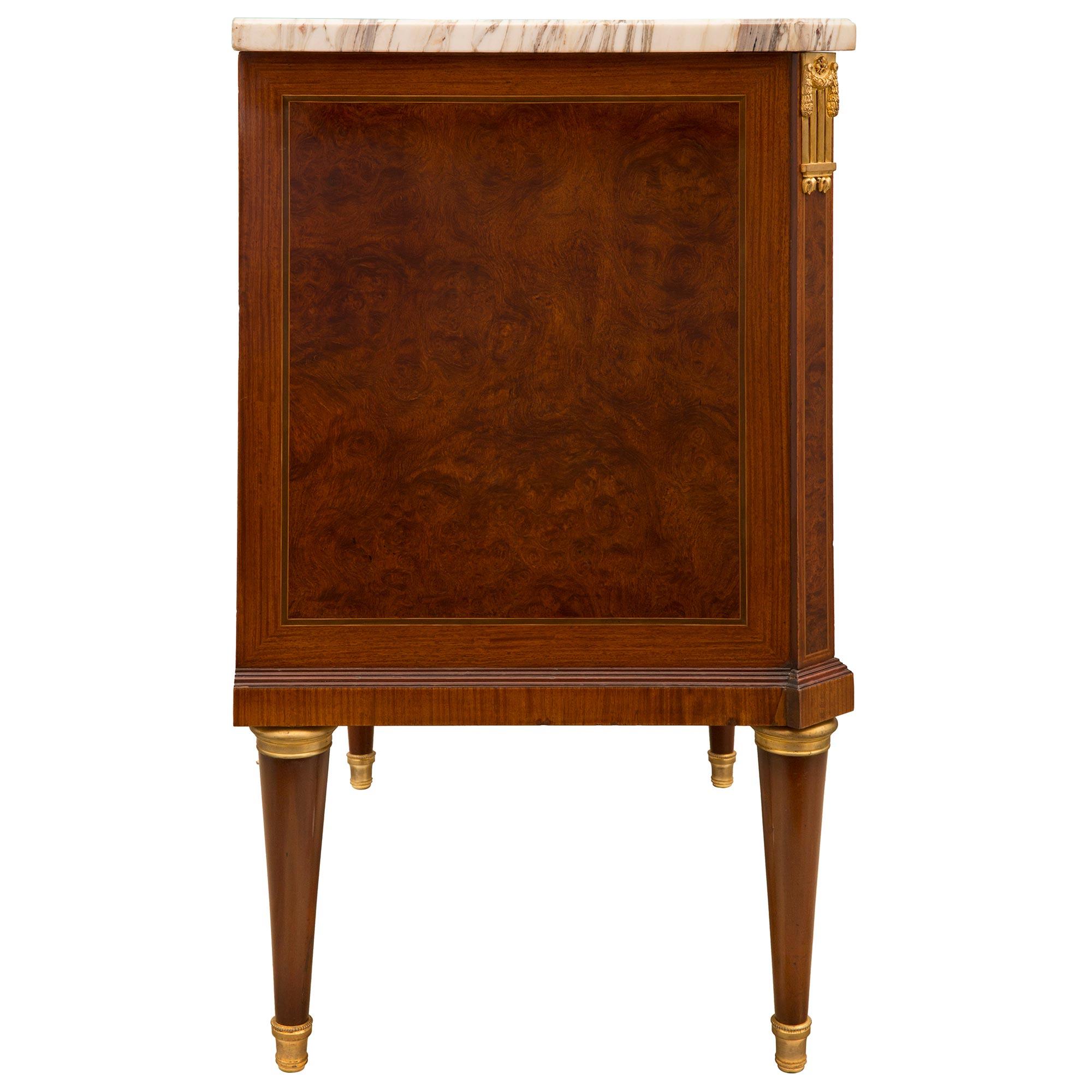 French 19th Century Louis XVI St. Crouch Mahogany and Marble Commode For Sale 1