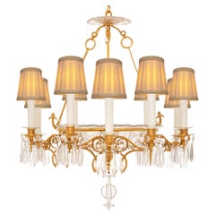 Lampadario francese del XIX secolo St. Louis Crystal e Ormolu
