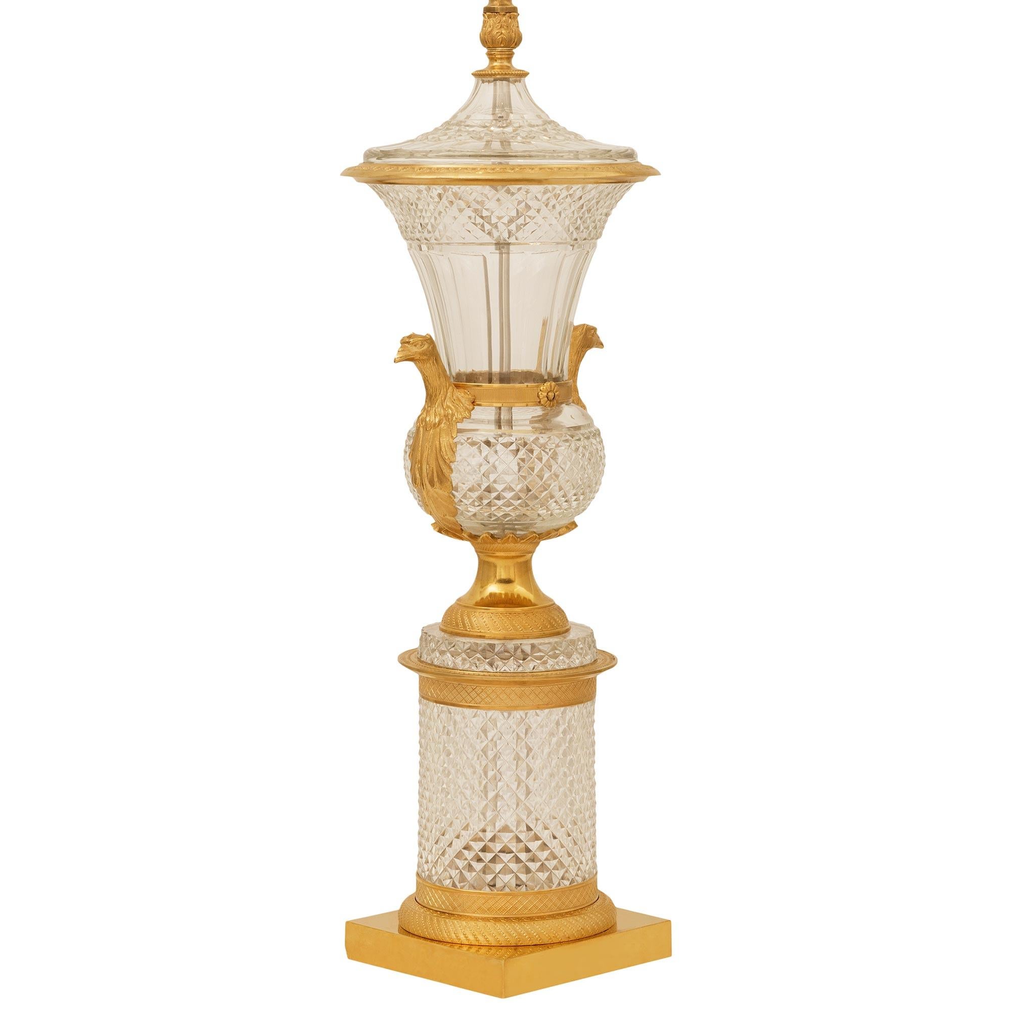 Lámpara francesa del siglo XIX de cristal y ormolu de estilo Luis XVI Francés en venta