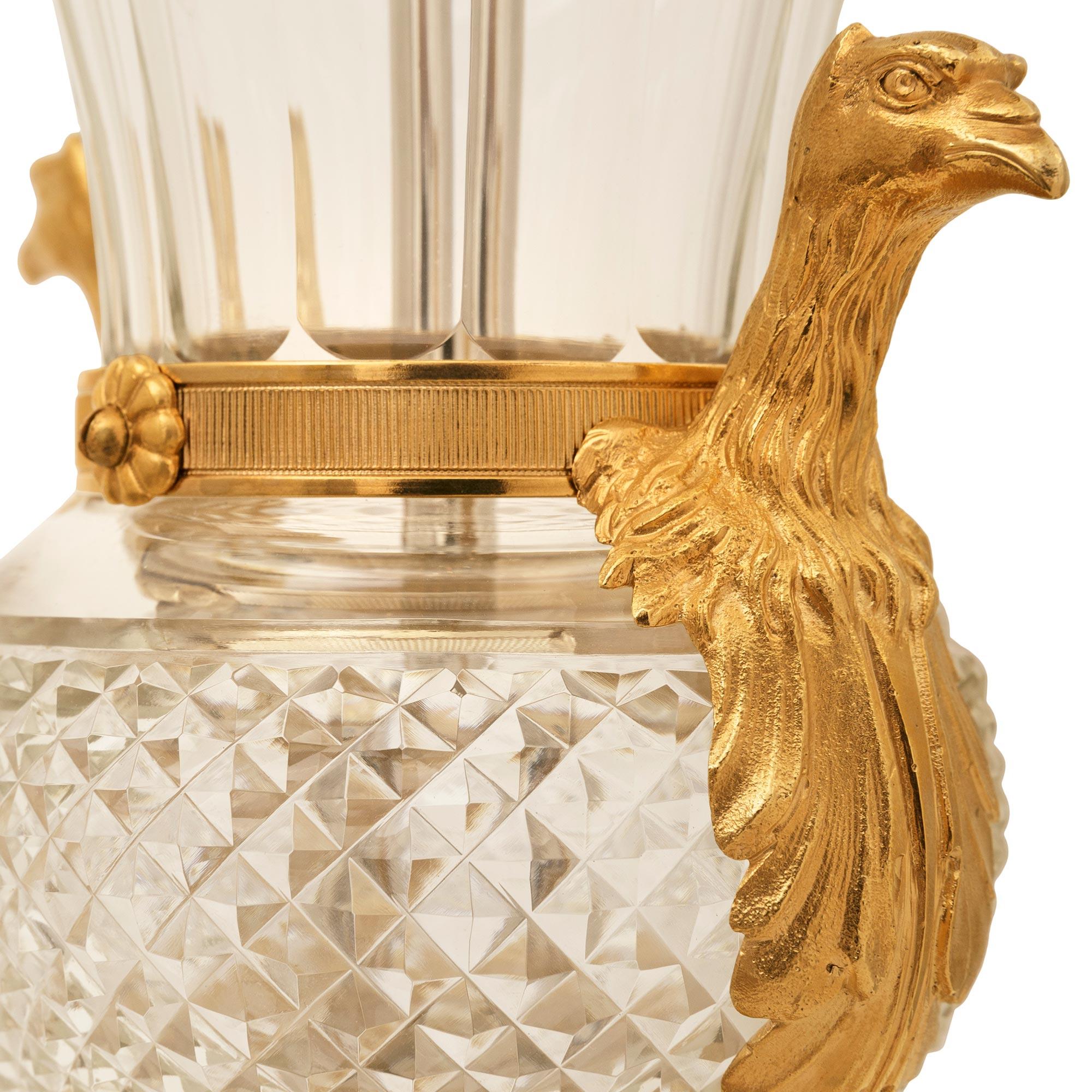Lámpara francesa del siglo XIX de cristal y ormolu de estilo Luis XVI en venta 1