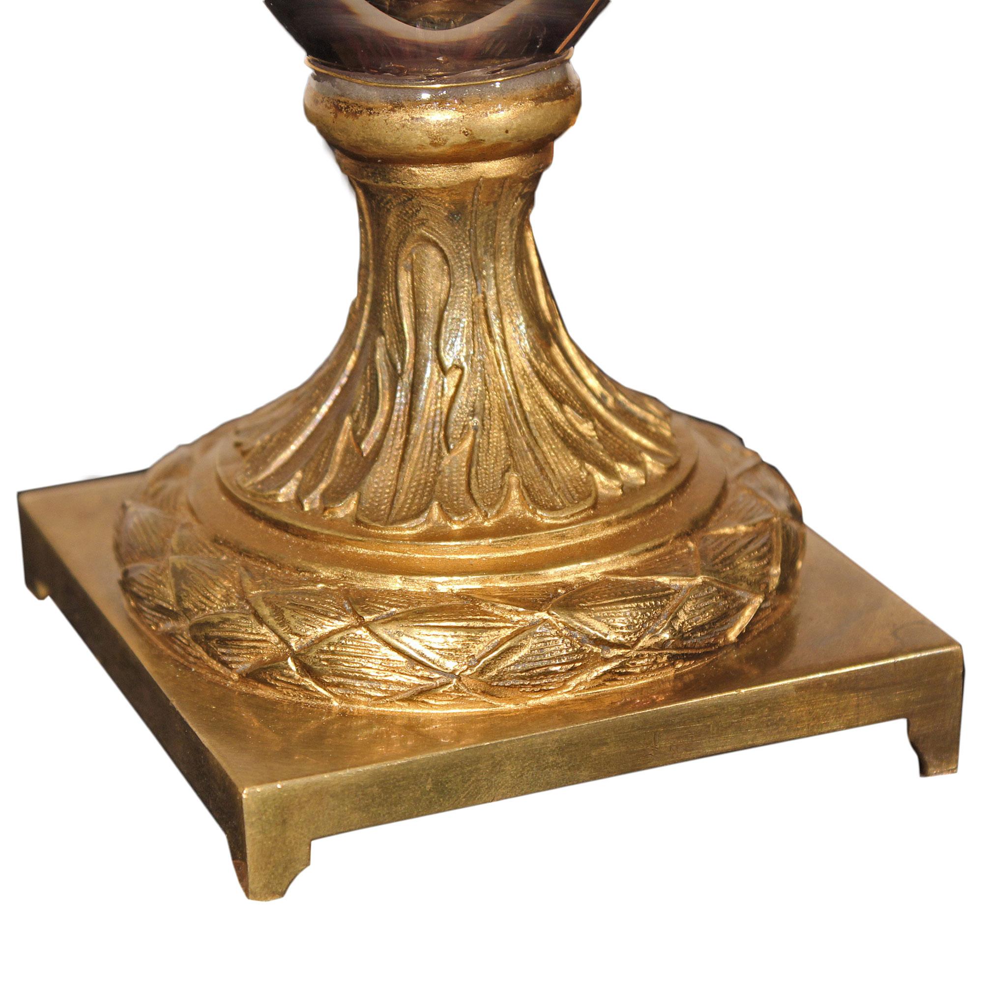 Lampe française du XIXe siècle de style Louis XVI en cristal taillé Bon état - En vente à West Palm Beach, FL