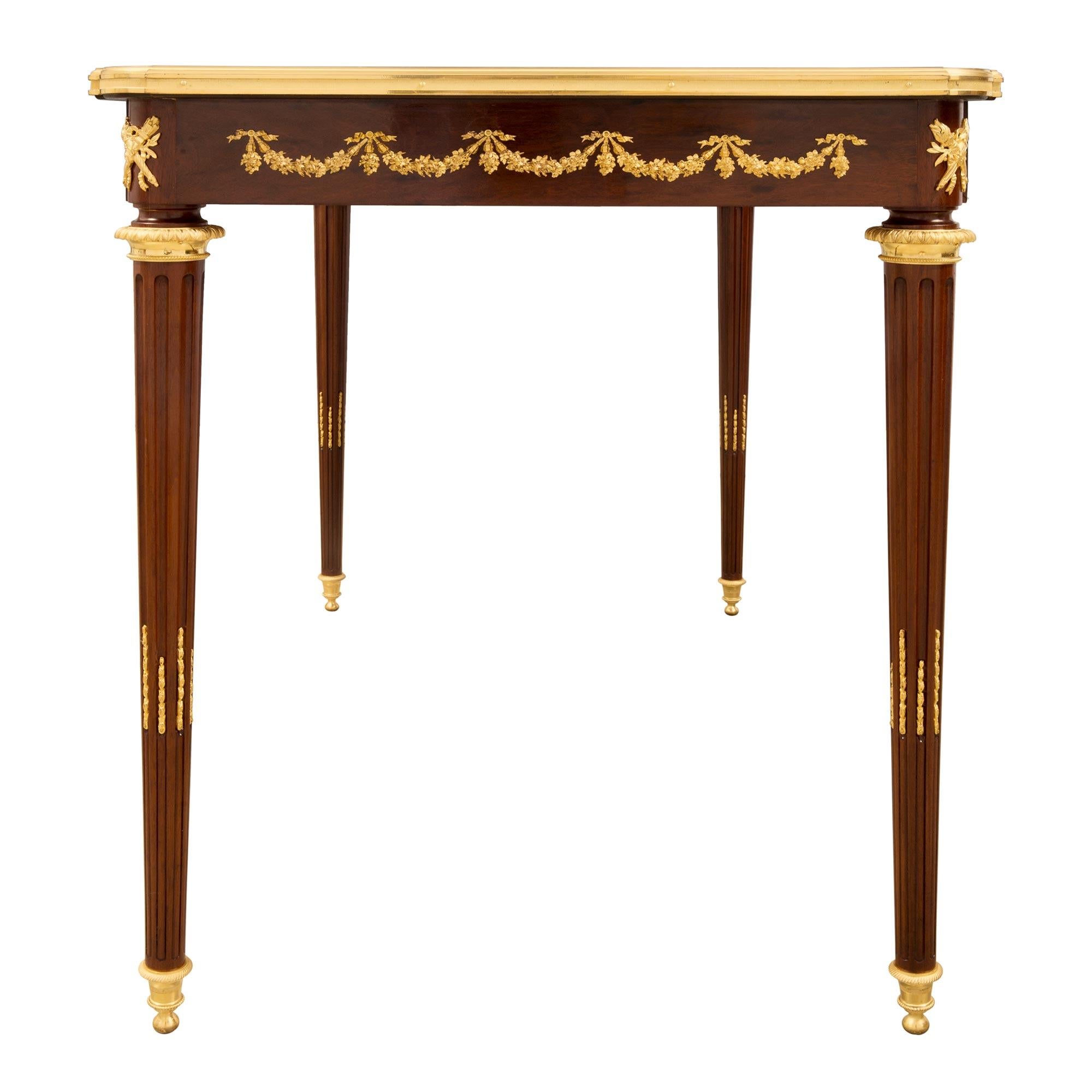 Ormolu French 19th Century Louis XVI St. Desk/Center Table Attributed to Francois Link For Sale
