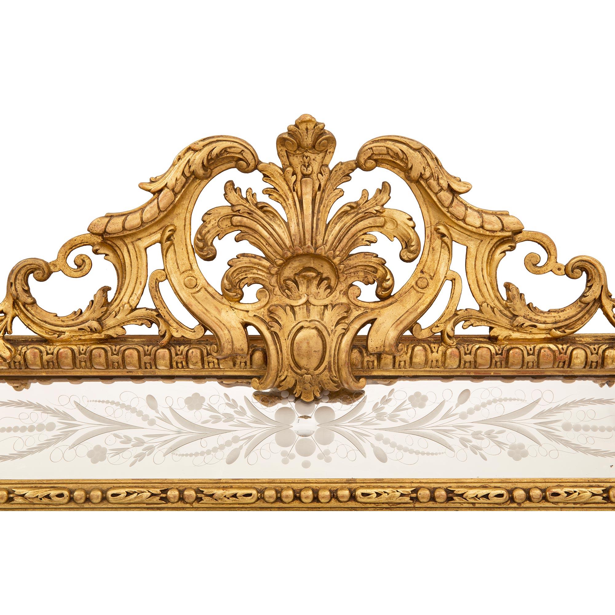 French 19th Century Louis XVI St. Double Framed Giltwood Mirror For Sale 1