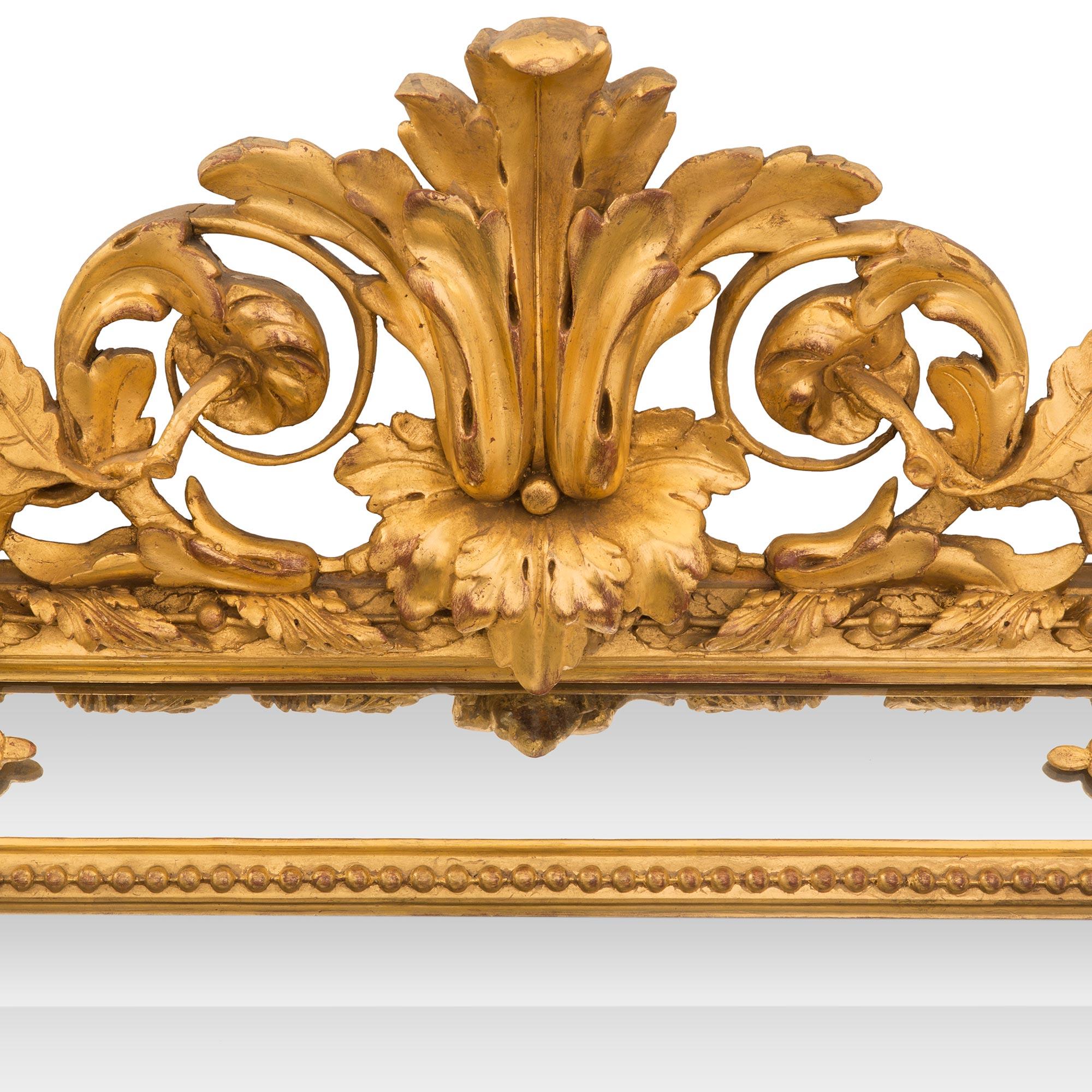 French 19th Century Louis XVI St. Double Framed Giltwood Mirror For Sale 2