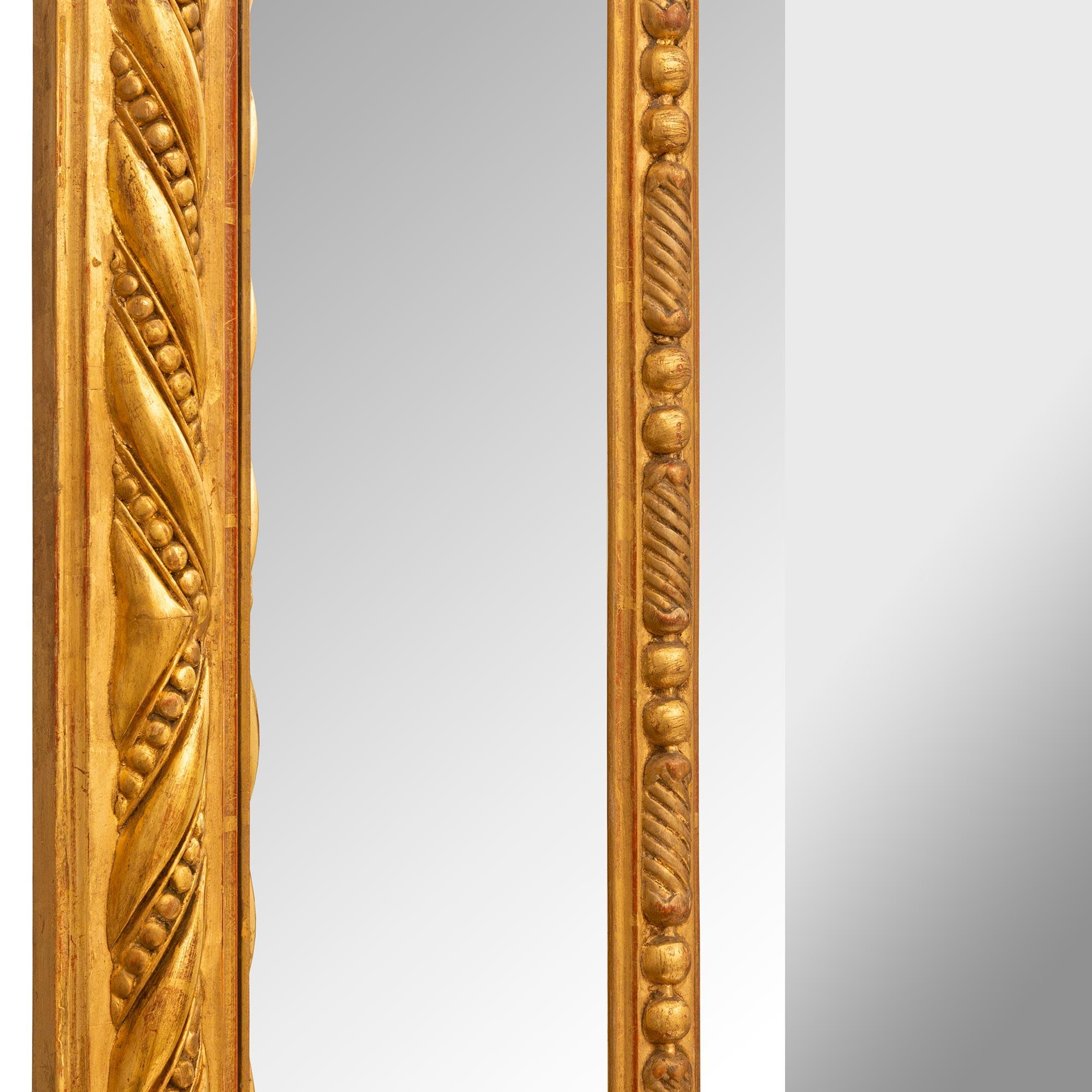 French 19th Century Louis XVI St. Double Framed Giltwood Mirror For Sale 4