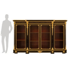 Französisch 19. Jahrhundert Louis XVI st. Ebenholz und Ormolu Boulle Vitrine