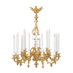 Lampadario francese a diciotto luci in ormolu del XIX secolo Luigi XVI St.